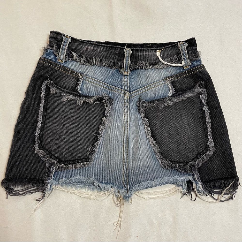 Other New Carmar Denim Two Tone Black Blue Mini Skirt Size S Size 27" / US 4 / IT 40 - 7 Thumbnail
