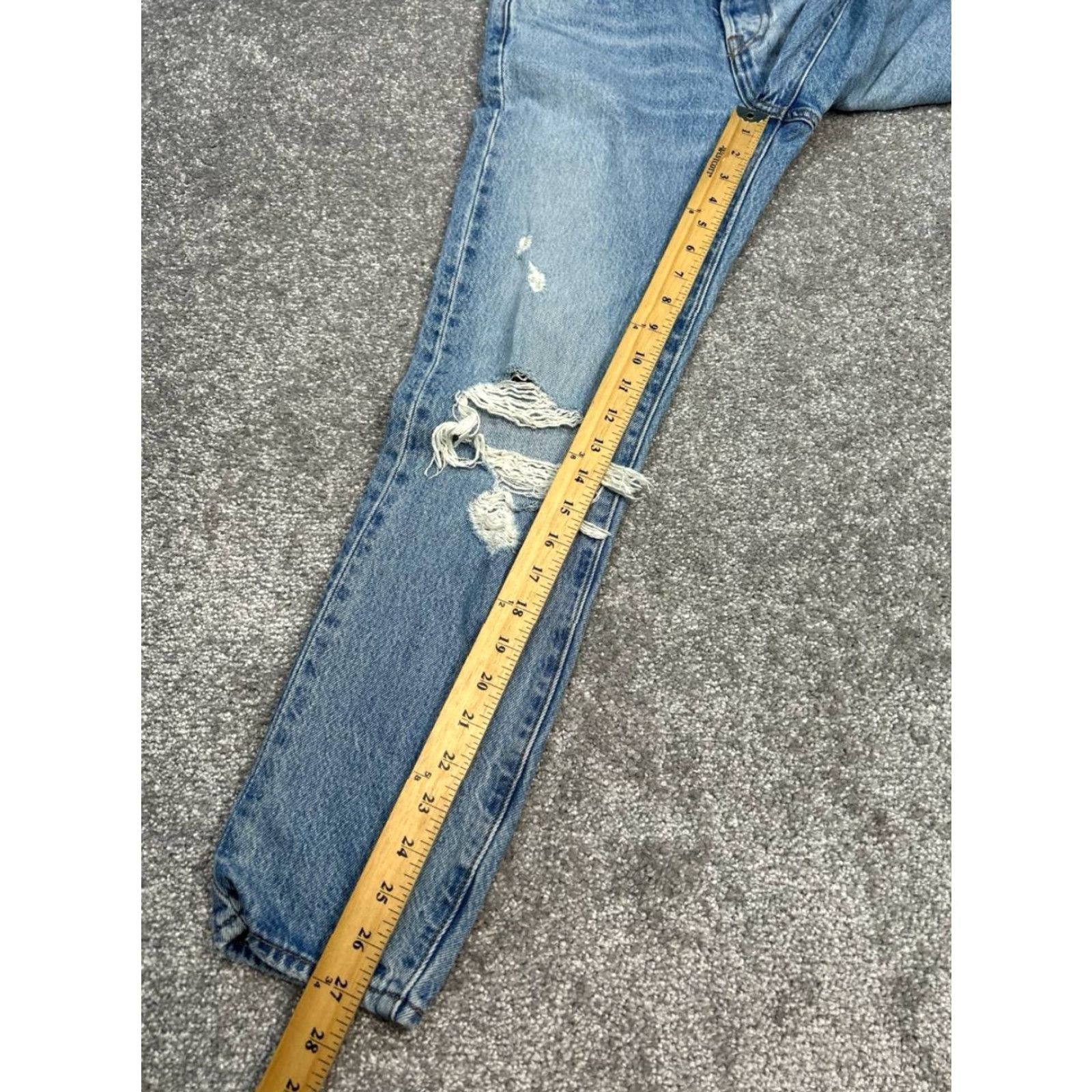 Levi's Levi's Wedgie Jeans Womens 25 Blue Denim Mid Rise Distressed Skinny 26x27 Size 42" / US 20 - 5 Thumbnail
