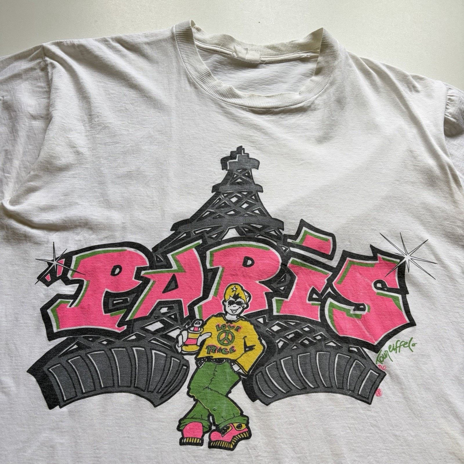 Vintage Vintage Paris France Eiffel Tower Shirt Medium 90s Graffiti Size US M / EU 48-50 / 2 - 2 Thumbnail