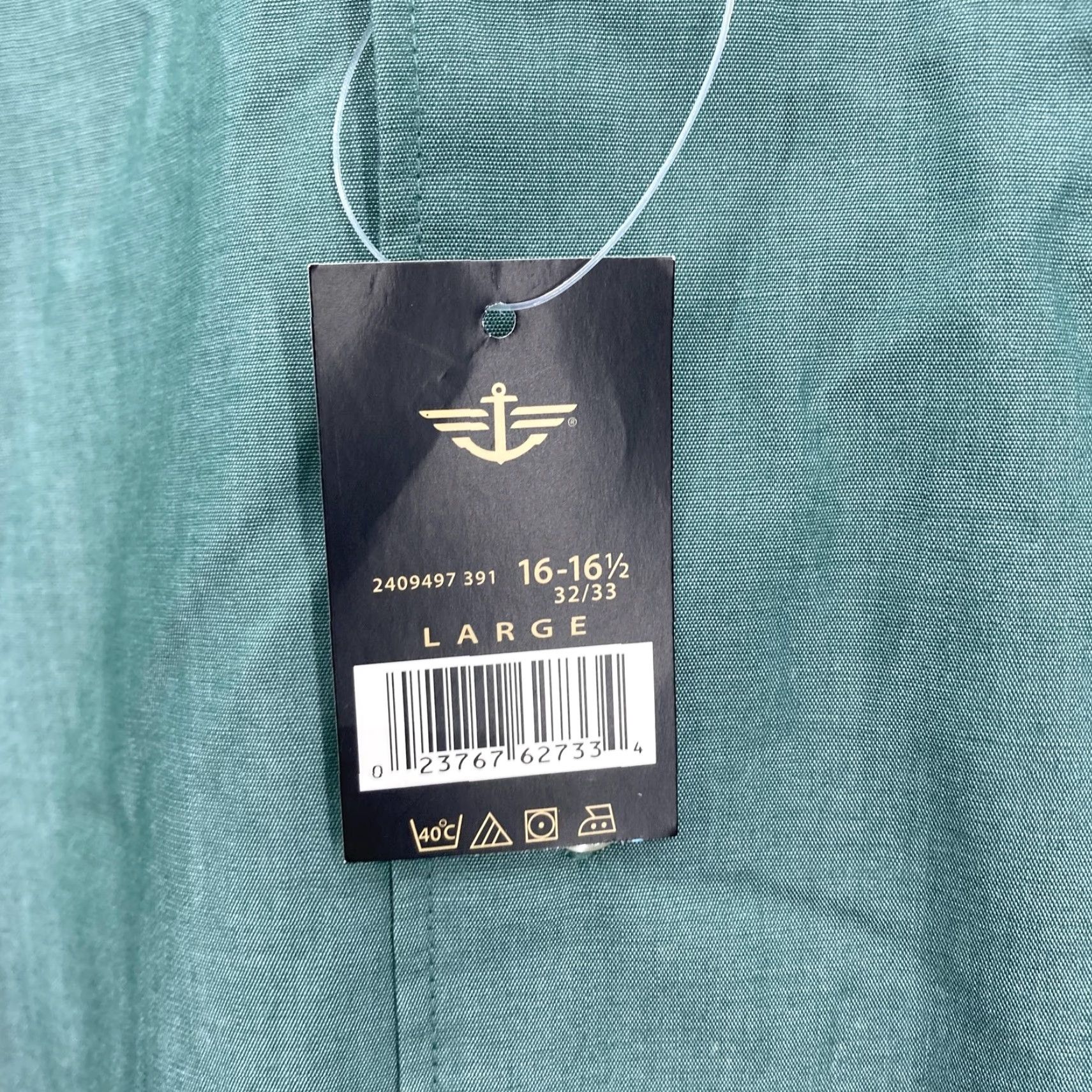 Dockers Dockers Shirt Mens Large Green Iron Free Button Down Long Sleeve Dress 16-16.5 Size 42R - 4 Thumbnail