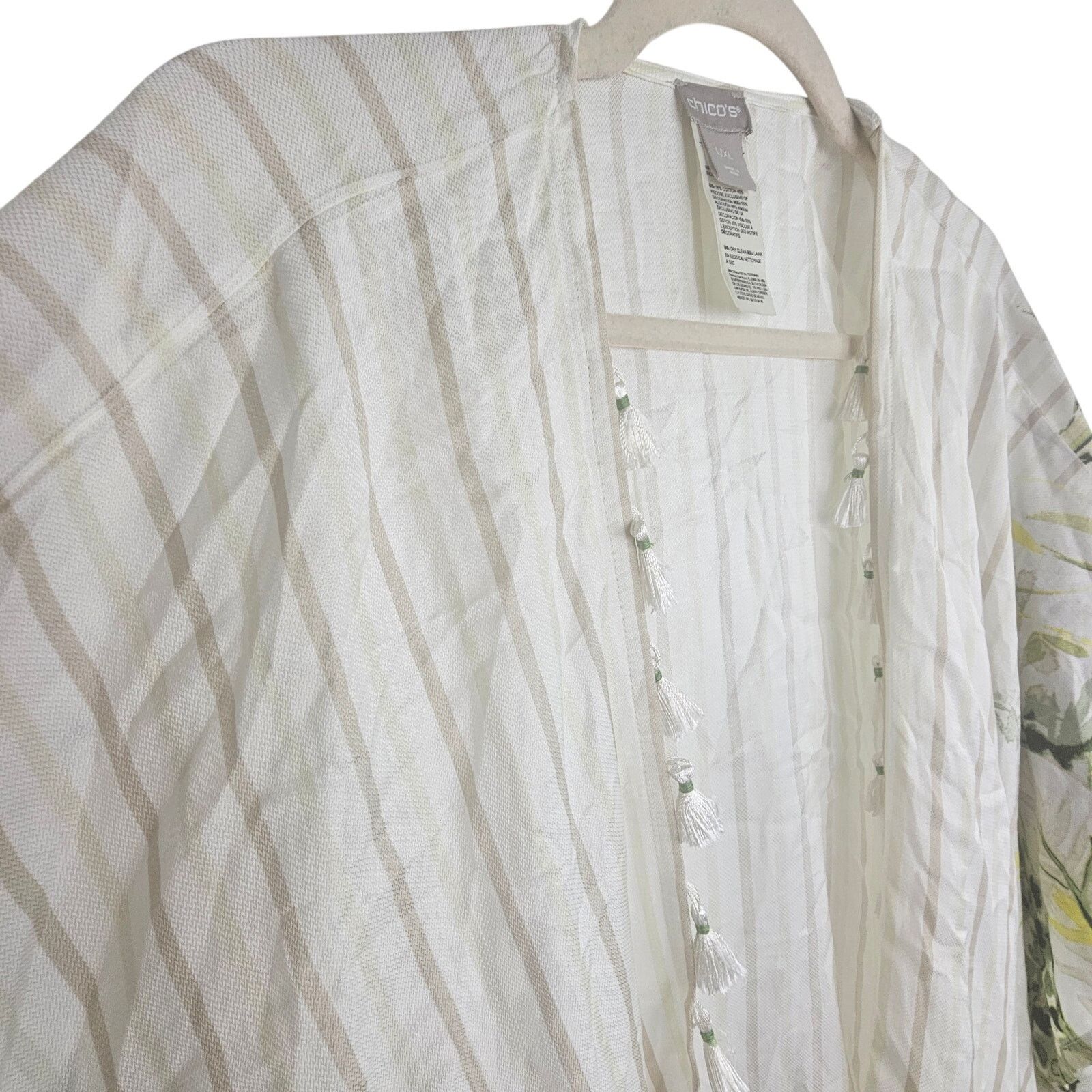 Chicos Chicos Duster Tropical Bahama Island Kimono Fringe Size L/XL Size L / US 10 / IT 46 - 5 Thumbnail
