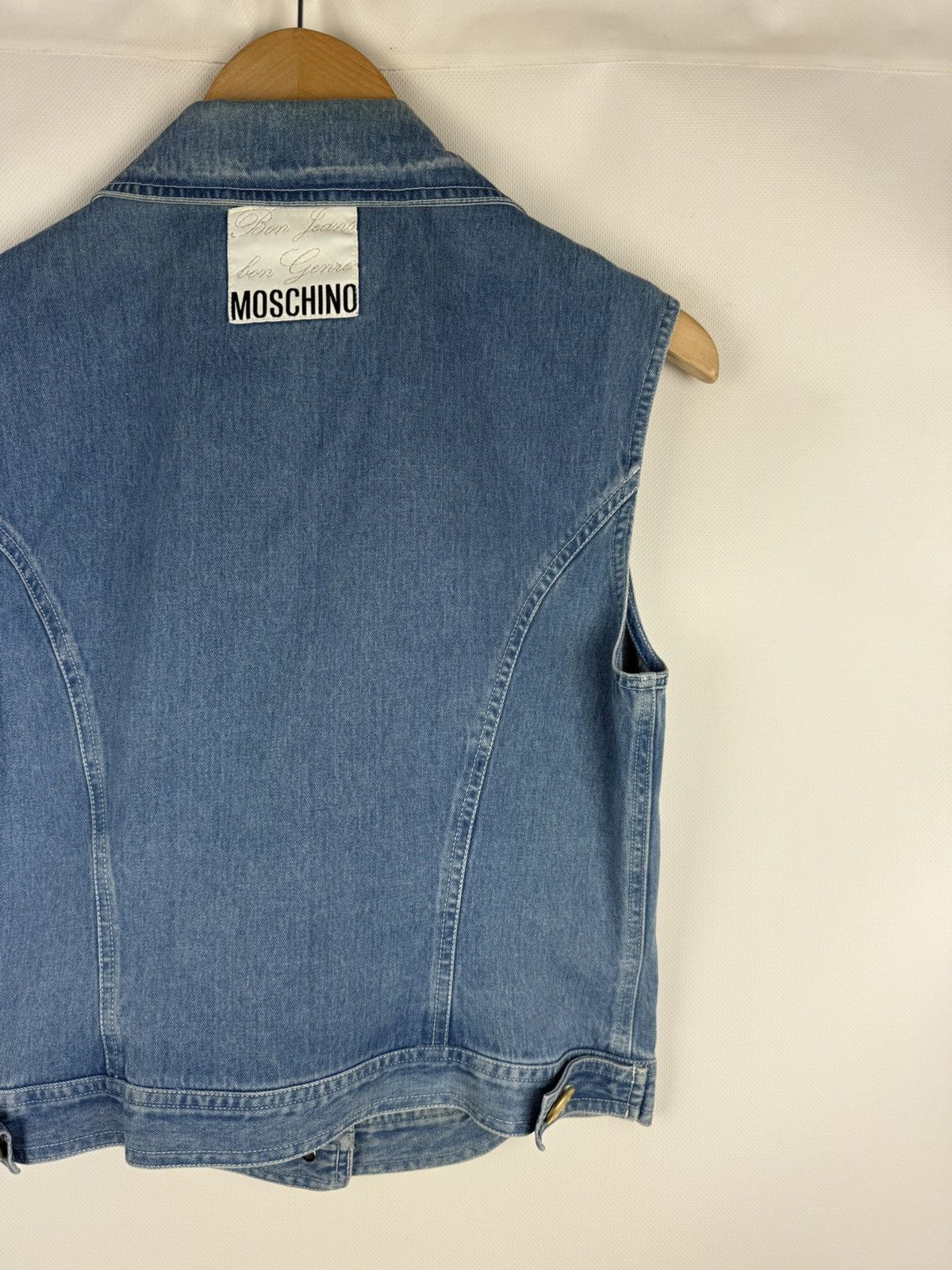 Moschino × Vintage Moschino Jeans VTG Denim Sleeveless Vest Jacket Waistcoat Size XL / US 12-14 / IT 48-50 - 16 Thumbnail
