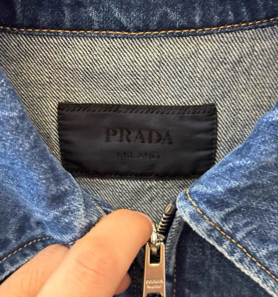 Prada Prada Denim Jacket with Triangle Logo-2506 Size US XXL / EU 58 / 5 - 4 Thumbnail