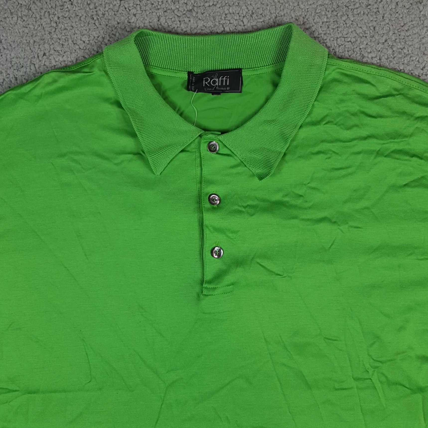 Vintage VINTAGE Raffi Polo Shirt Men's XL Green 90s Preppy Golf Collar Short Sleeve Cotton Button Shirt Size US XL / EU 56 / 4 - 2 Thumbnail