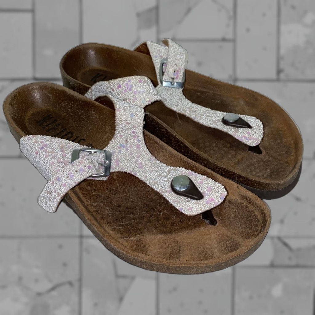 Vintage Kifidis Sandals WOMENS Suede Clip-On Brown 39 EUR / 8USA US 8 M Width USA Theme Women’s Shoes Size US 8 / IT 38 - 1 Thumbnail