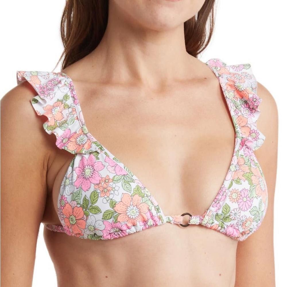 Other Maaji Flower Power Pirouette Triangle Pink Bikini Top Medium Size ONE SIZE - 1 Thumbnail