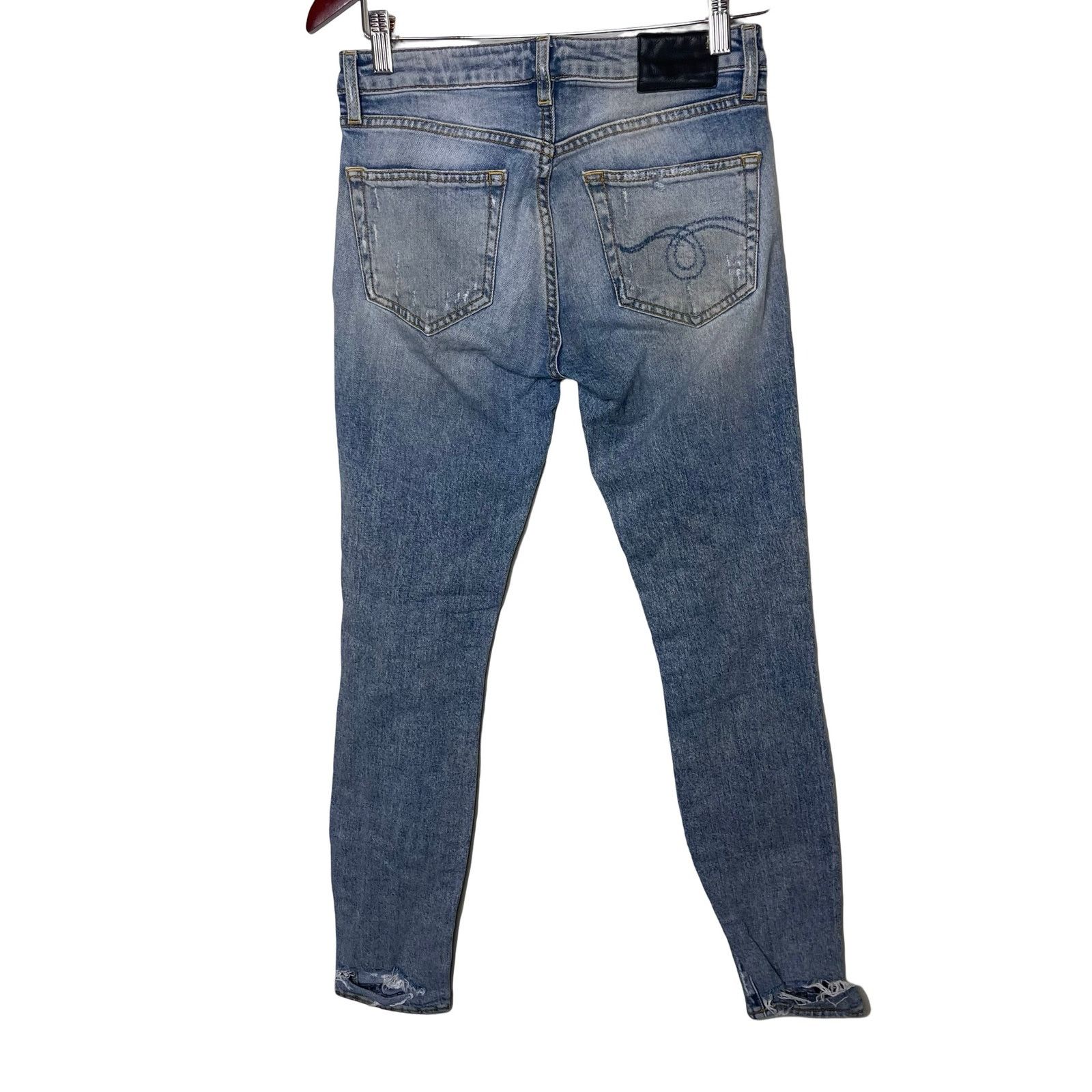R13 R13 Alison Crop distress skinny mid rise jeans light blue 26 Size 26" / US 2 / IT 38 - 3 Thumbnail
