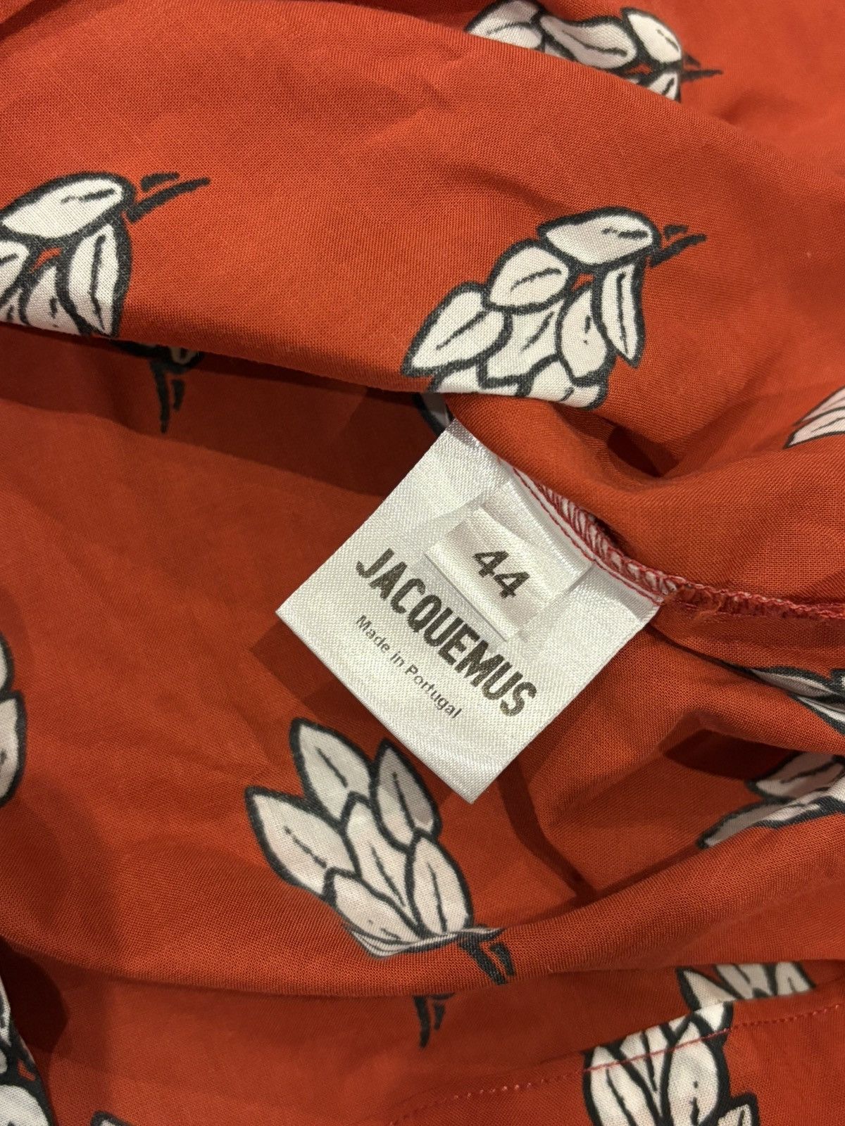 Jacquemus Le Gadjo Red Wheat Motif Short Sleeve Shirt Size US S / EU 44-46 / 1 - 4 Thumbnail
