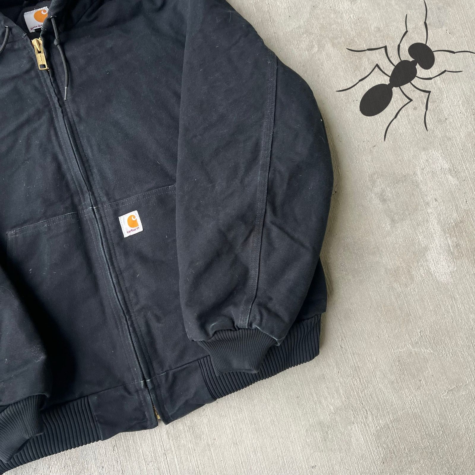 Carhartt × Vintage Carhartt J140 BLK black hooded work wear jacket Size US L / EU 52-54 / 3 - 8 Thumbnail