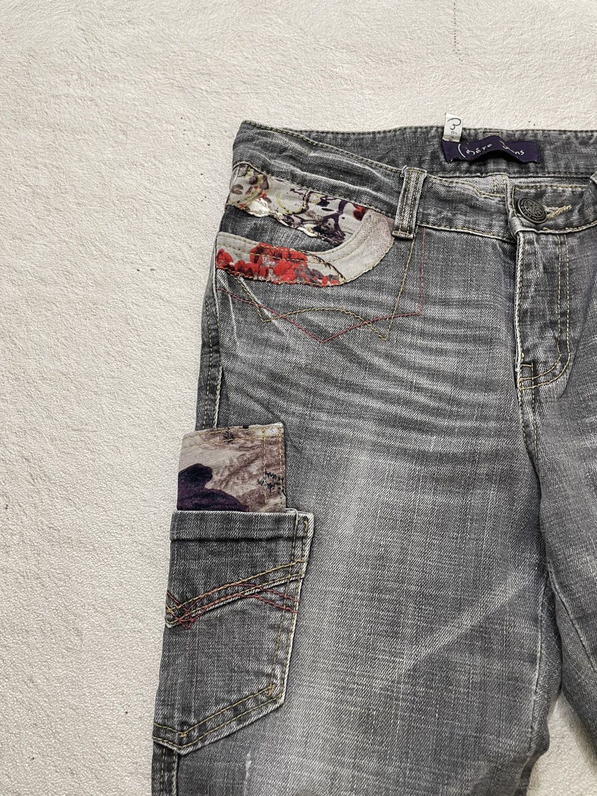 Japanese Brand 2000s Jorts Cargo Embroidered Japan Y2K Outseam 30 in Size 29" - 3 Thumbnail