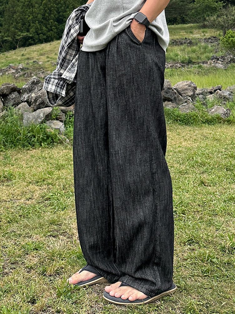 Japanese Brand × Jean Retro casual loose wide leg straight leg jeans Size US 32 / EU 48 - 4 Thumbnail