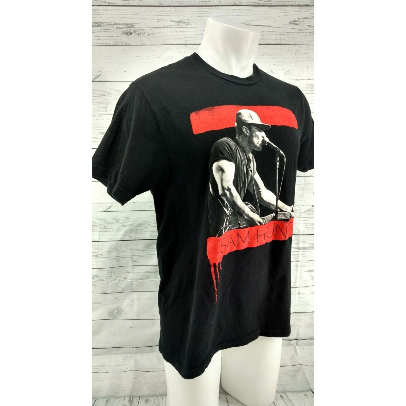 Tultex Sam Hunt Summer 2015 Concert Tour T-shirt Large Mens Black Short Sleeve 100% Cotton Tultex Basic Tee Short Sleeve Shirt Size L / US 10 / IT 46 - 4 Thumbnail
