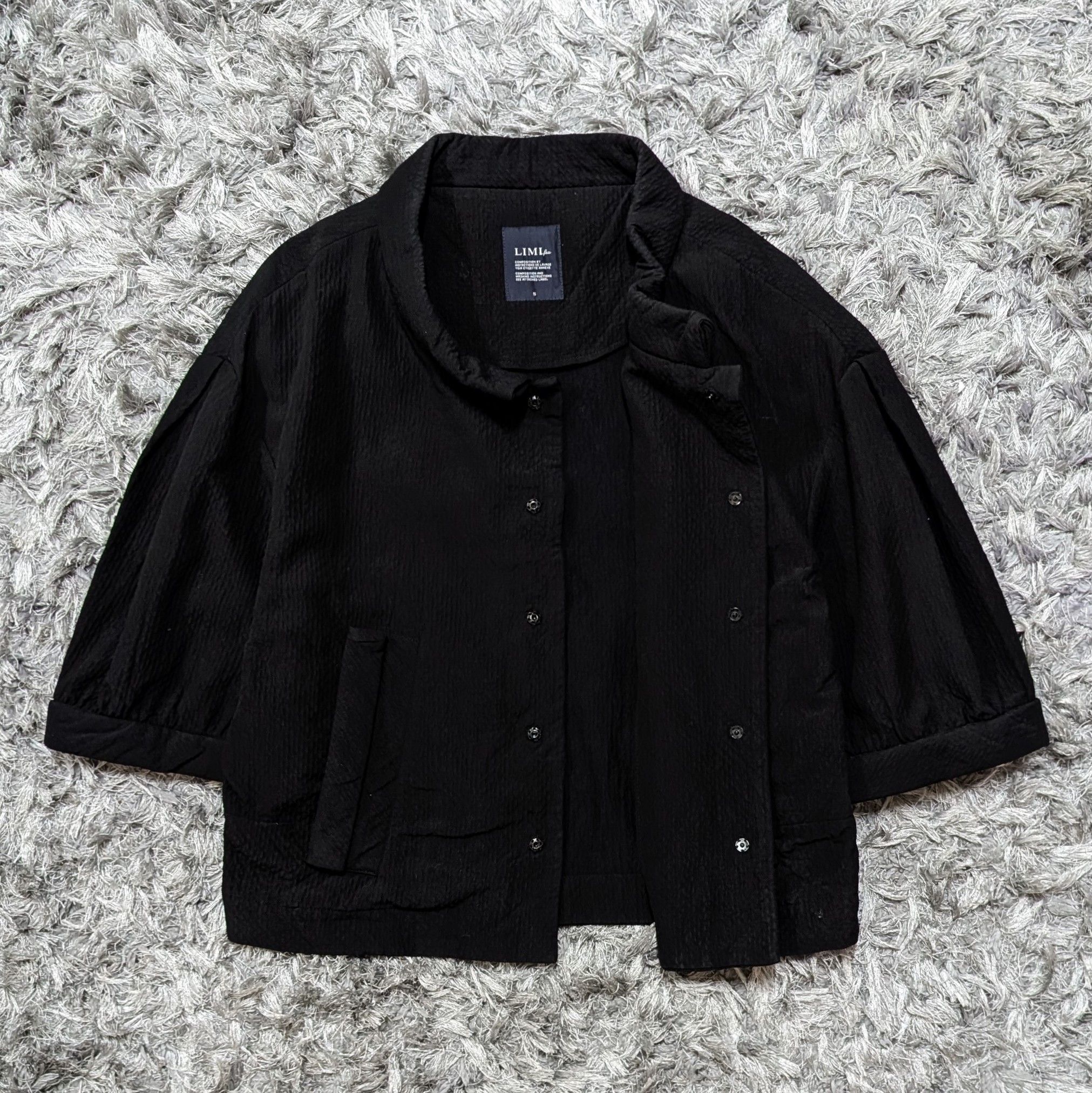 Limi Feu A/W 2007 Limi Feu Pleated Cropped Jacket Casual Winter Coat Size S / US 4 / IT 40 - 2 Thumbnail
