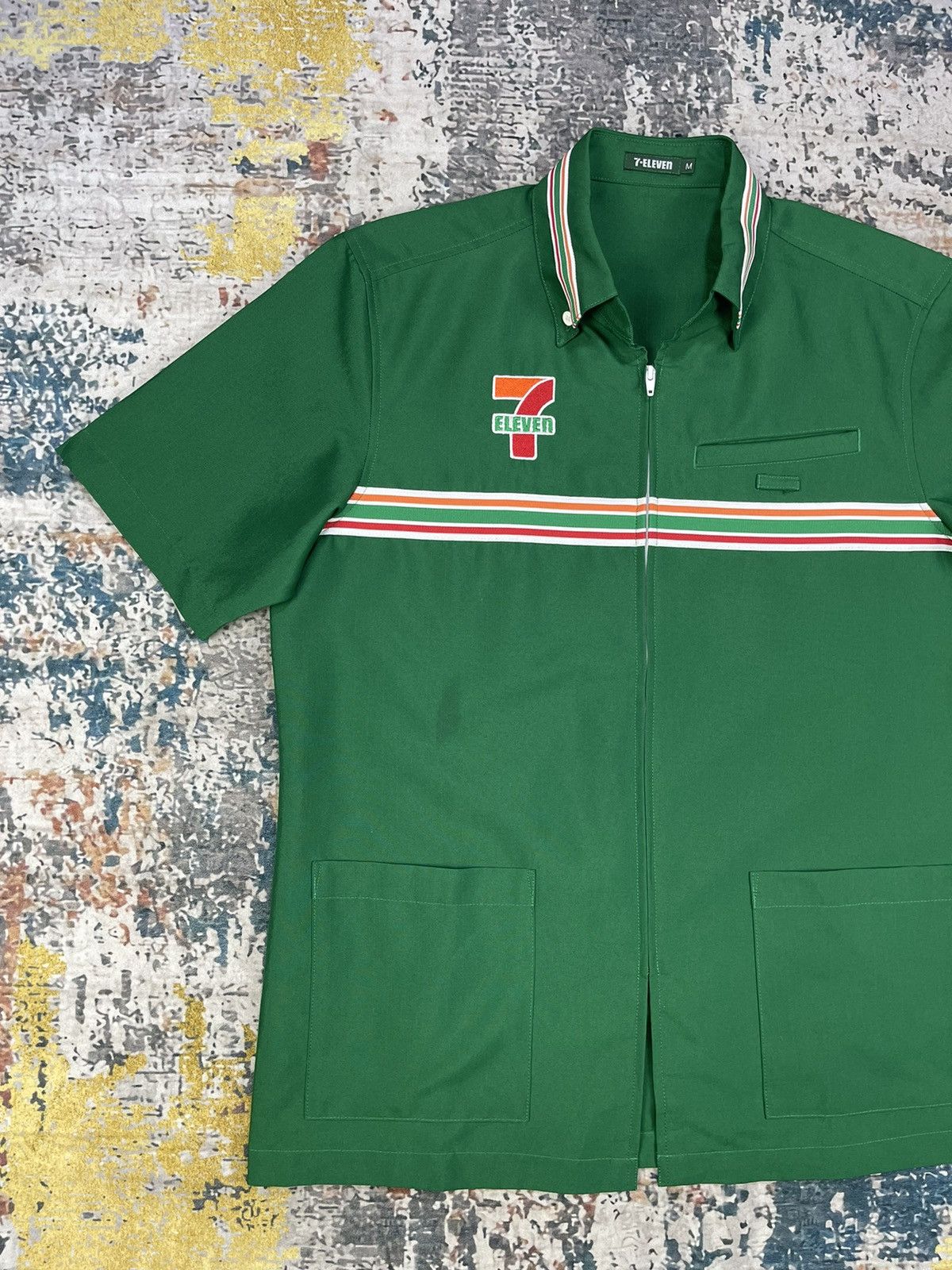 Seven 7 Vintage 7-Eleven Short Sleeve Zipper Work Uniform Size US M / EU 48-50 / 2 - 3 Thumbnail