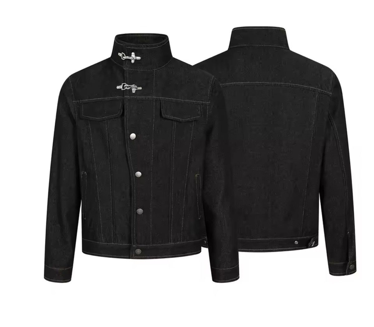 Japanese Brand TOGGLE-FASTENER DENIM JACKET Size US M / EU 48-50 / 2 - 3 Thumbnail