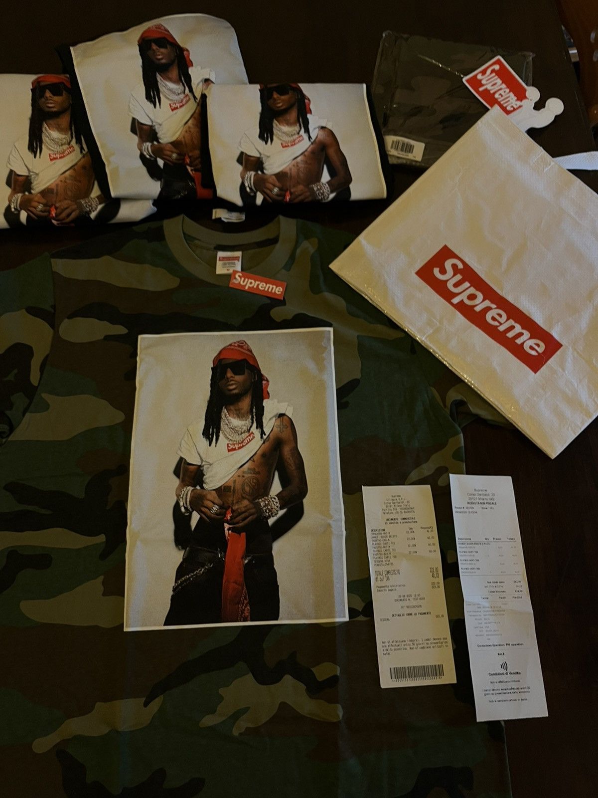 CARTI x SUPREME PHOTO TEE BLACK / WHITE / CAMO ALL COLOR