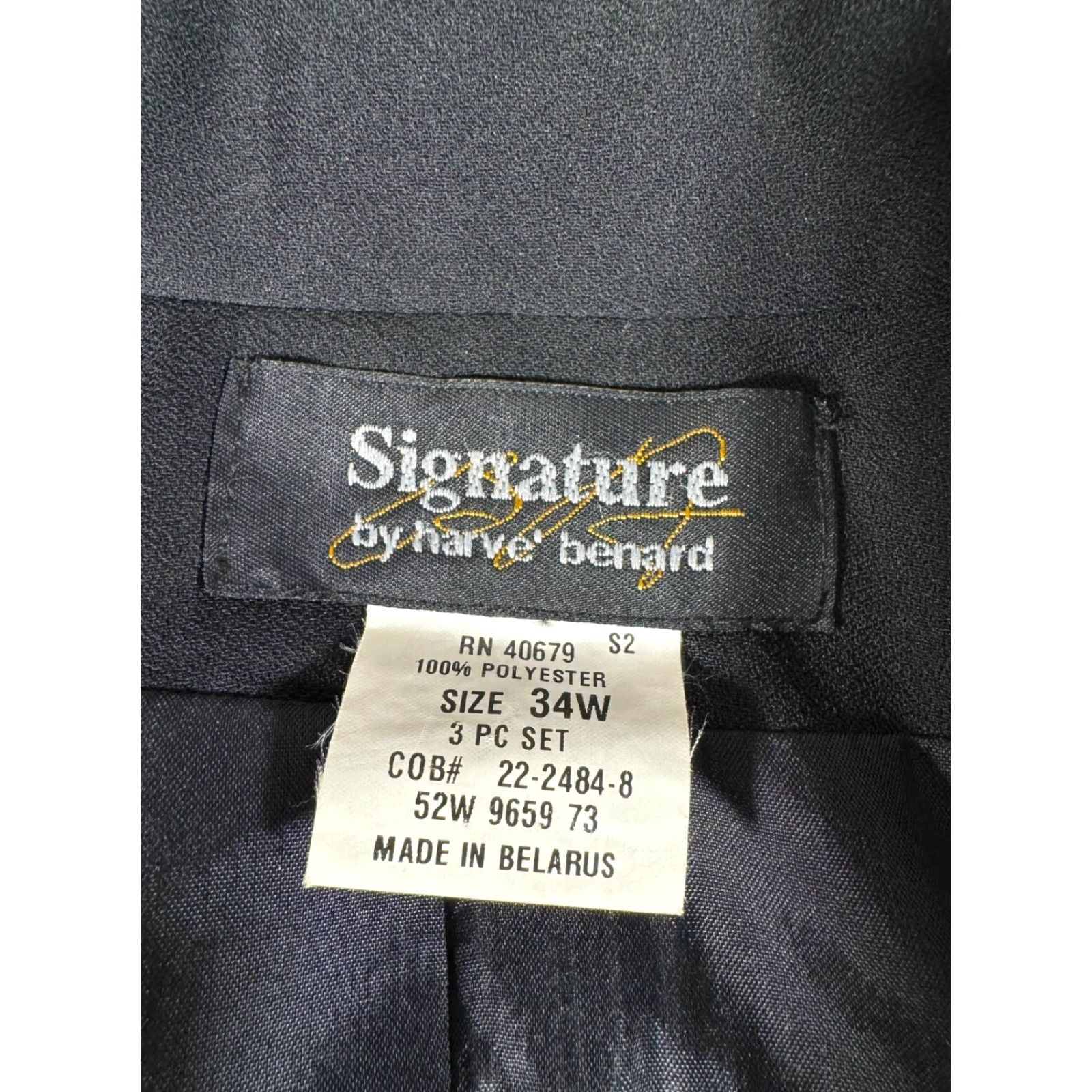 Vintage VINTAGE Signature Blazer Womens 34W Plus Office 80s 90s Shoulder Pads Blazer Jacket Women's Plus Size Black 100% Polyester Size XXS / US 00 / IT 34 - 3 Thumbnail