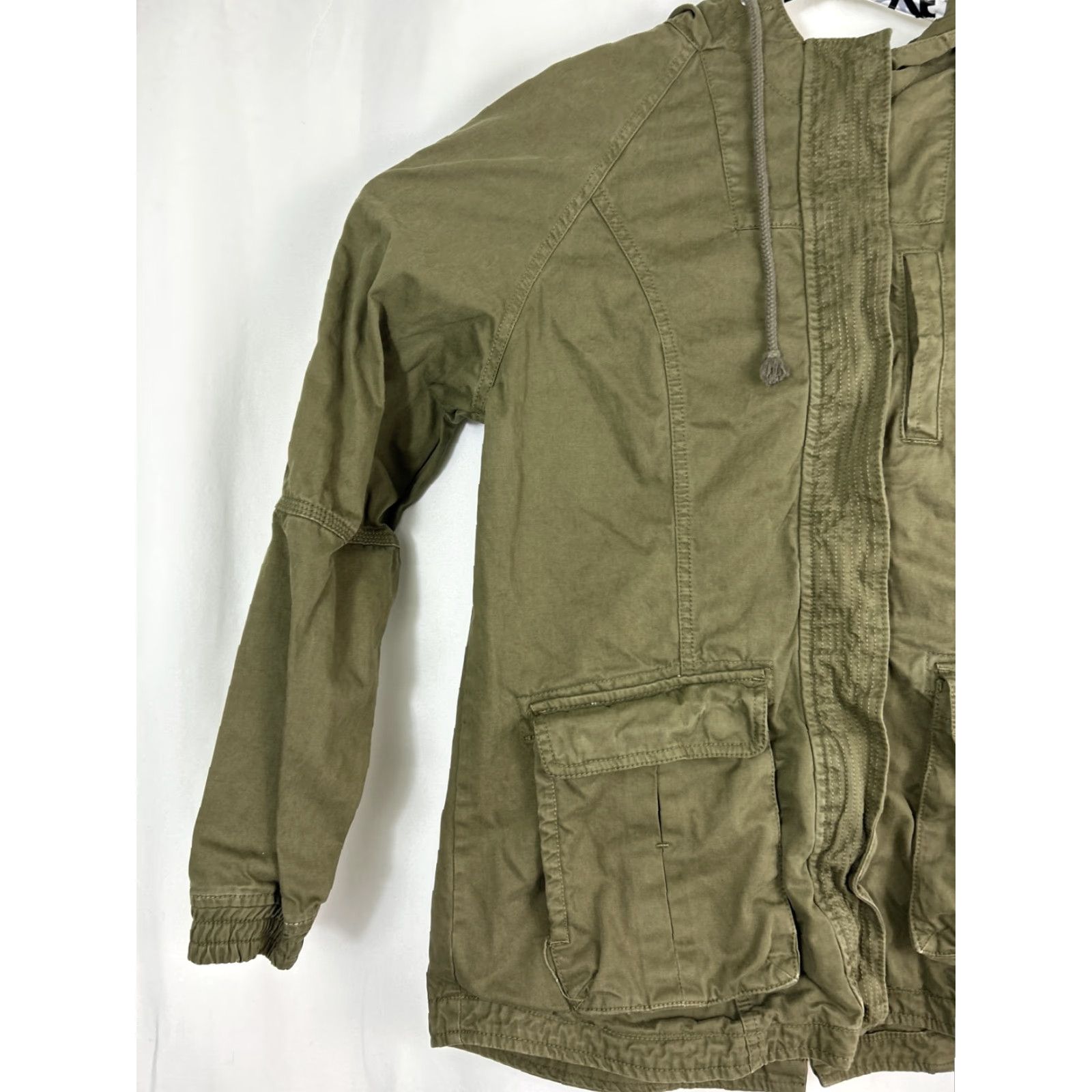 American Eagle Outfitters American Eagle Jacket Women Medium Army Green Full Zip Field Pockets Military Womens Size M / US 6-8 / IT 42-44 - 2 Thumbnail