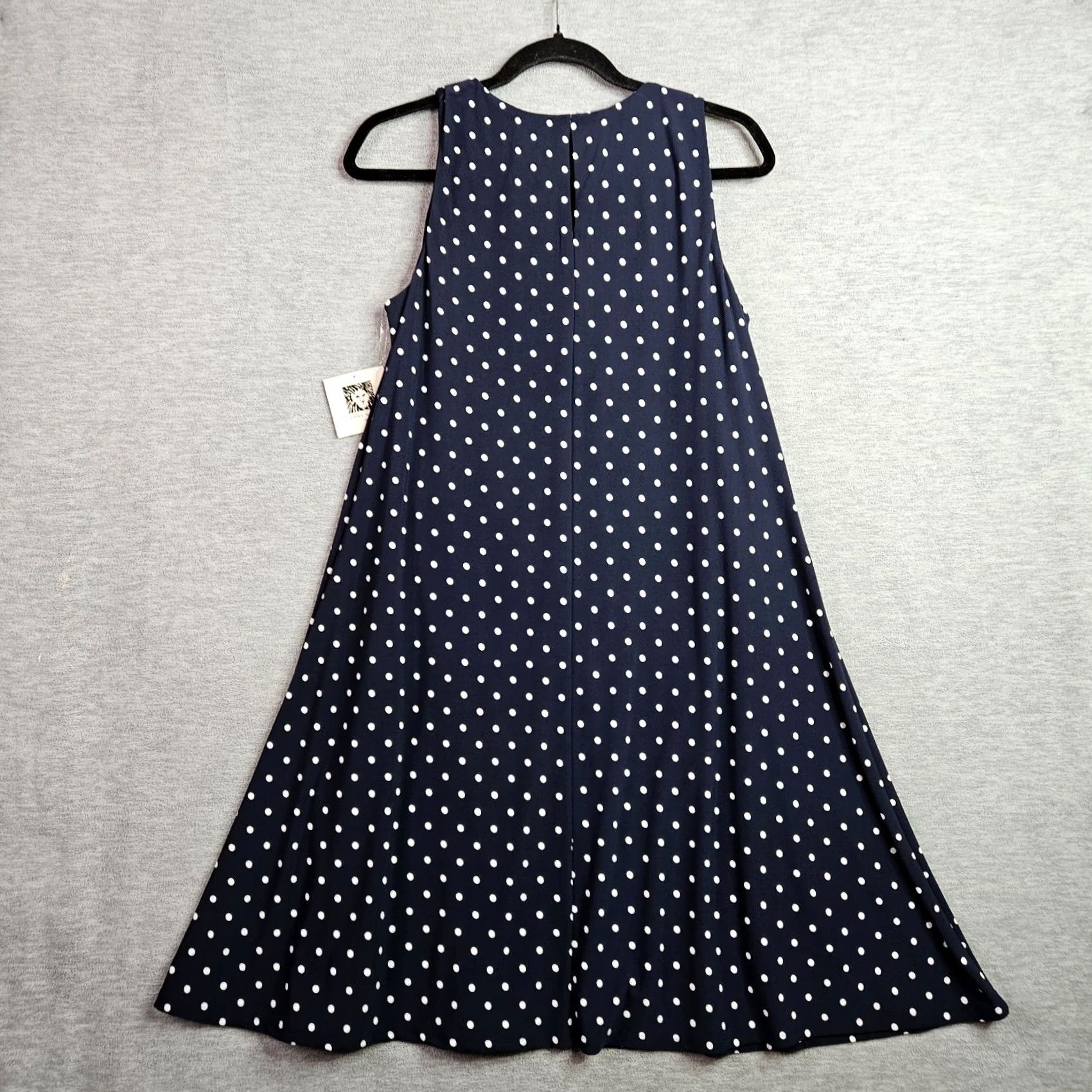 Anne Klein Anne Klein Dress Women’s 8 Navy White Polka Dot Sleeveless A Line NWT Size M / US 6-8 / IT 42-44 - 2 Thumbnail