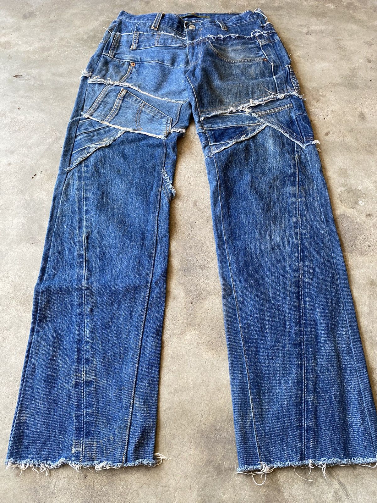 Japanese Brand × Jean japanese brand patchwork jeans pant cyrhyme Size US 31 - 6 Thumbnail