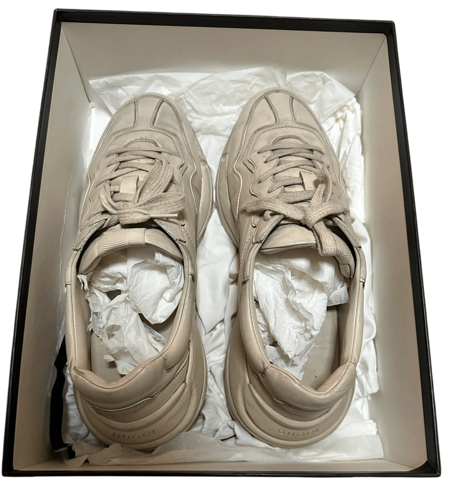 Gucci Gucci Rhyton Sneakers Ivory Distressed Leather Size US 12.5 / EU 45-46 - 11 Thumbnail