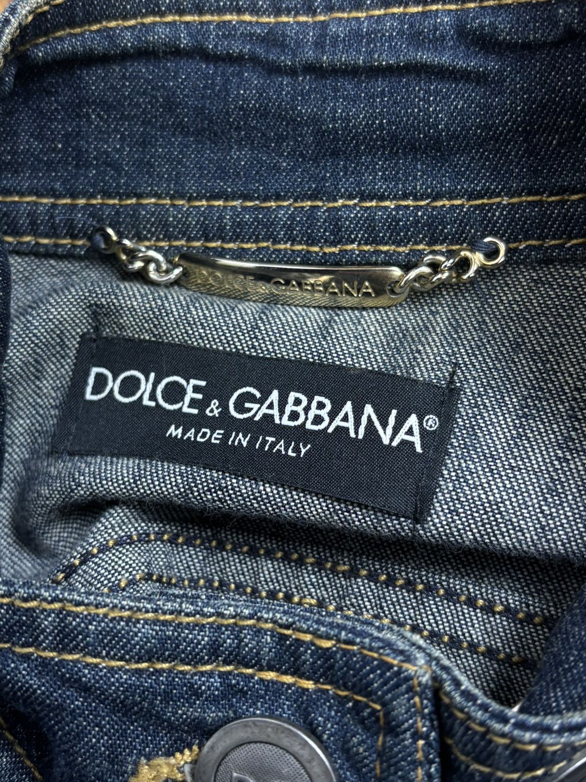 Dolce & Gabbana Dolce & Gabbana Blue Washed Denim Button Up Jeans Jacket Size XS / US 0-2 / IT 36-38 - 10 Thumbnail
