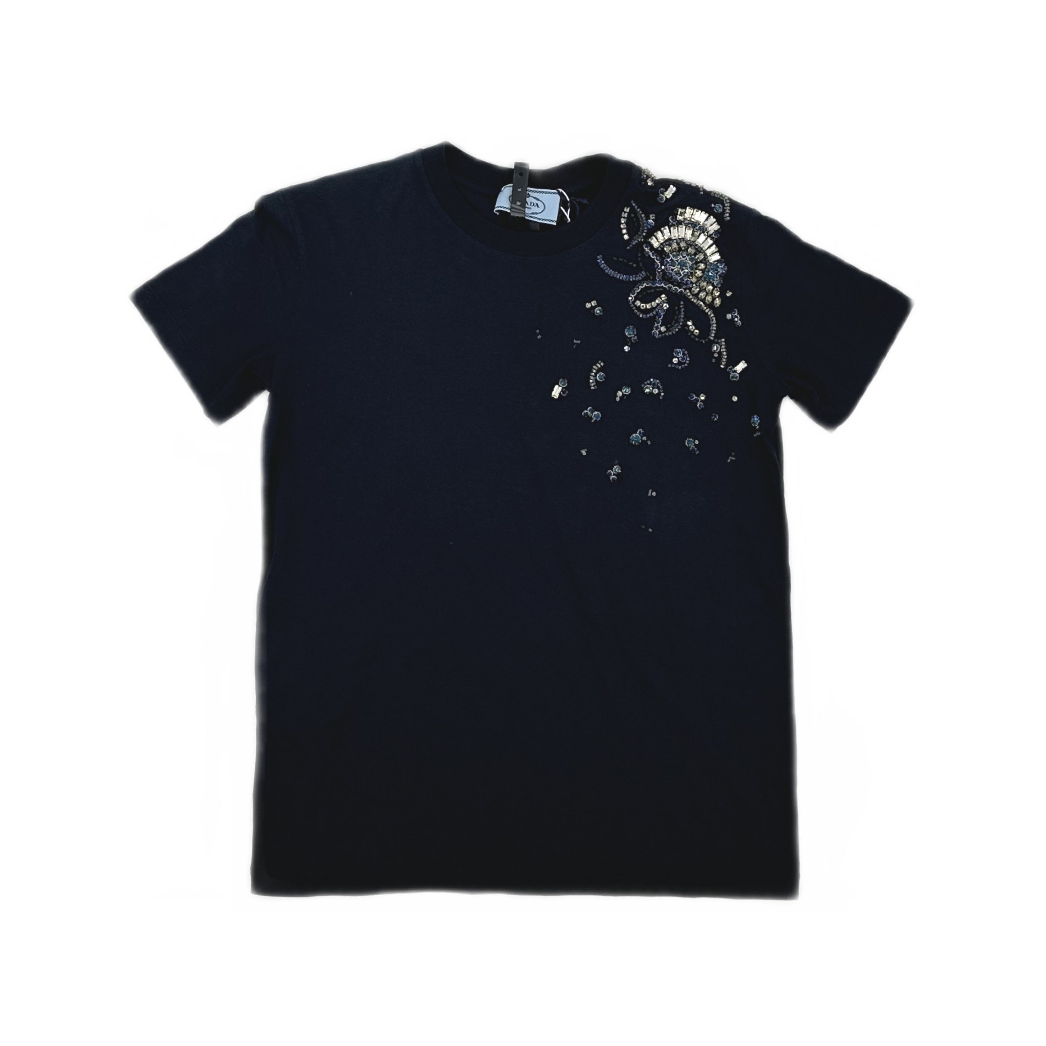 Prada Prada Crystal Embellished Short Sleeve T-Shirt XS Size XS / US 0-2 / IT 36-38 - 1 Thumbnail