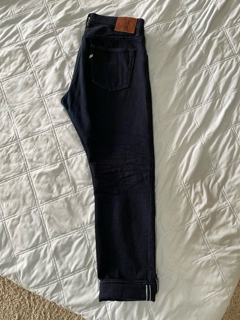 Pure Blue Japan XX-18oz-019 Relaxed Tapered Double Indigo Jeans Size US 35 - 2 Preview