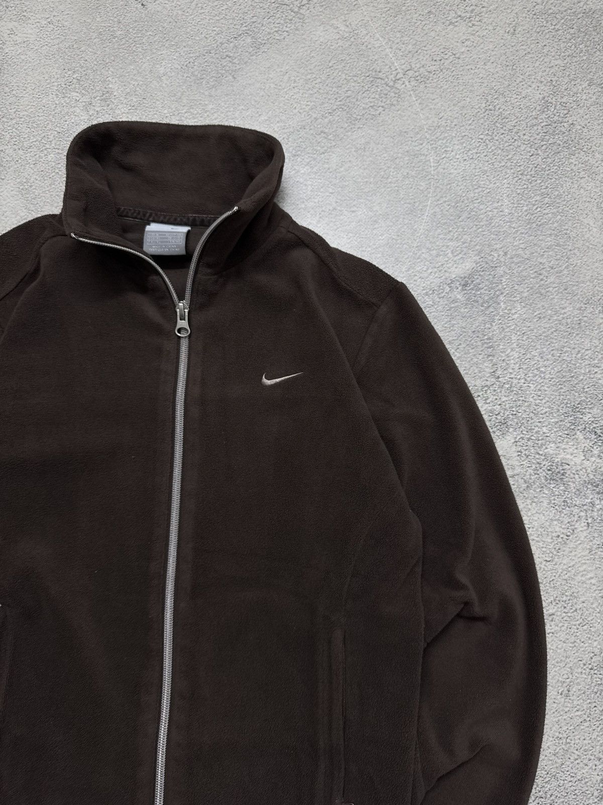 Nike Vintage Y2k Nike Fleece Zip Up Sweatshirt Brown Size M / US 6-8 / IT 42-44 - 1 Thumbnail