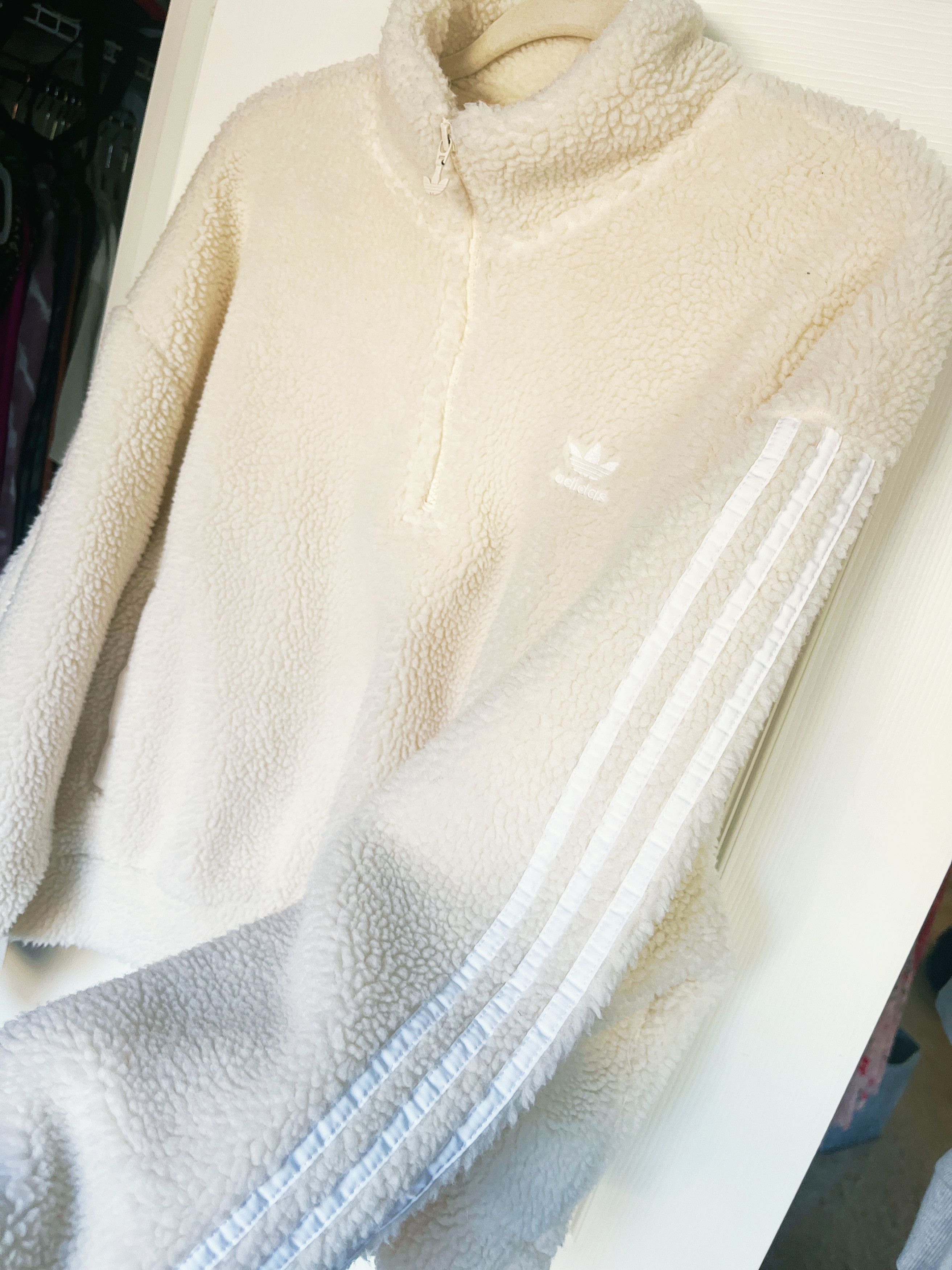 Adidas Adidas Half-Zip Fleece Sweatshirt Ivory Size Medium Size M / US 6-8 / IT 42-44 - 7 Thumbnail