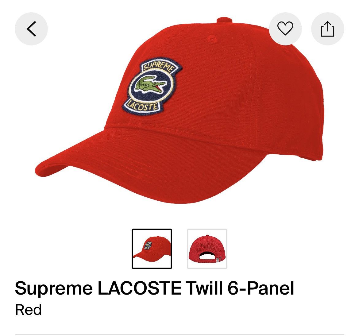 Supreme lacoste twill 6 panel hotsell