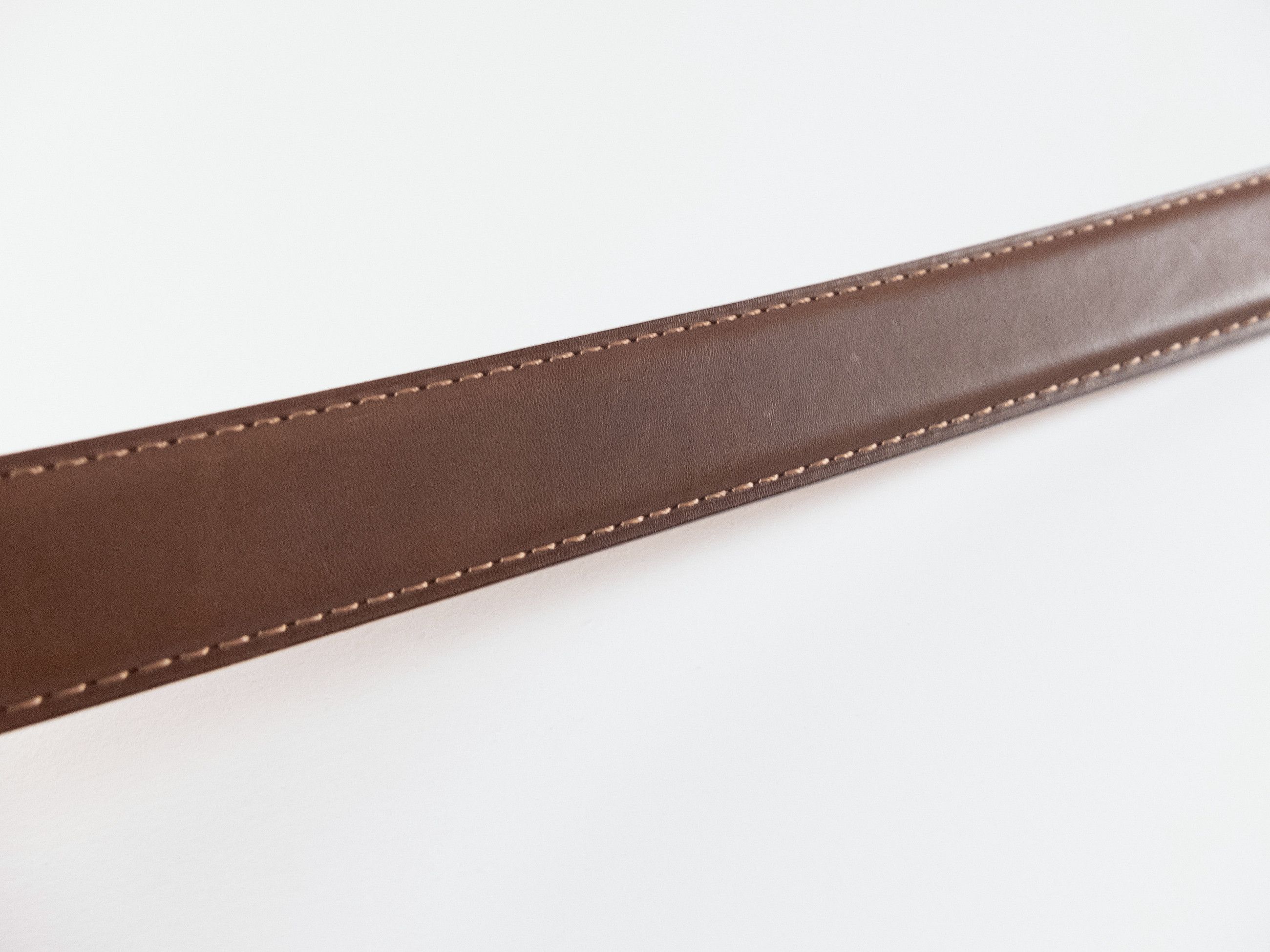 Berluti BERLUTI brown contrast stitch classic leather belt 95 Size 38 - 7 Thumbnail