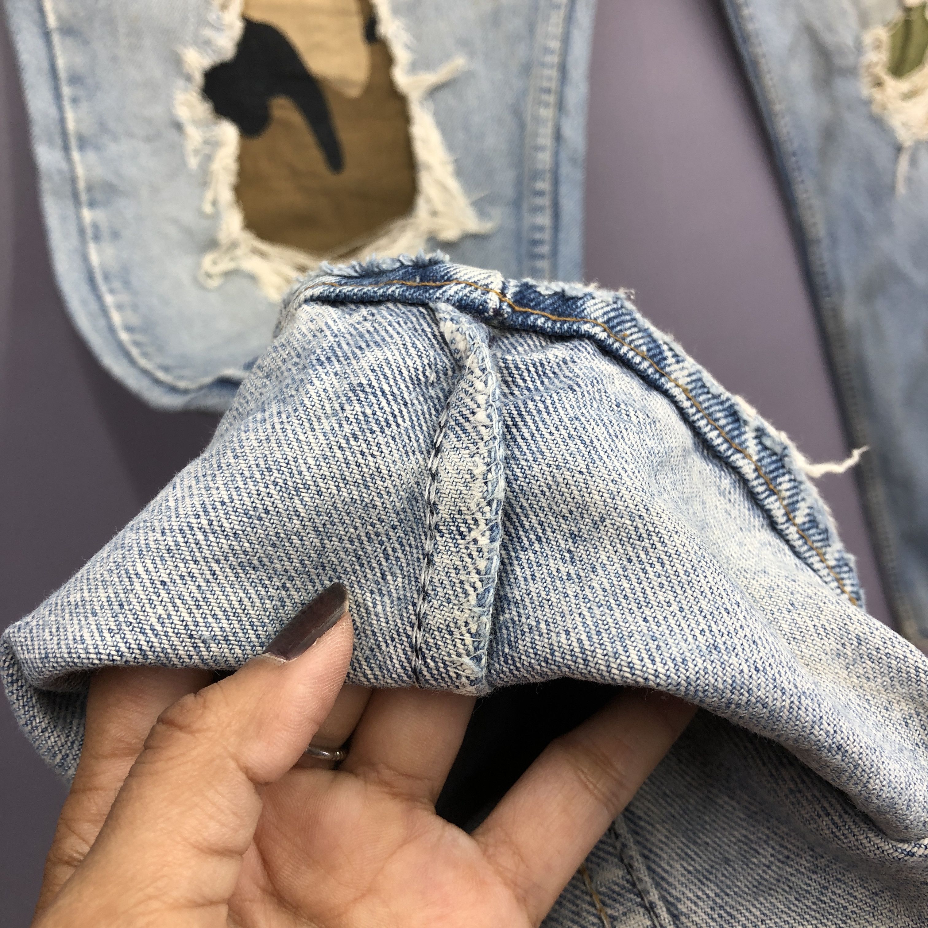 Levi's Vintage Levis 505 Distressed Orange Tab Faded Jeans Denim Size US 30 / EU 46 - 7 Thumbnail