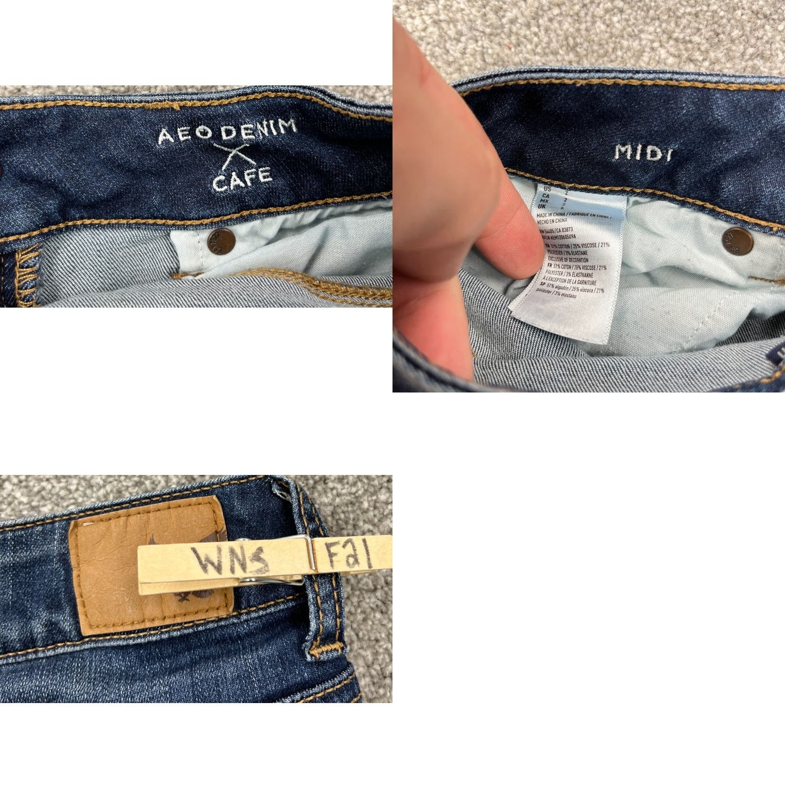 American Eagle Outfitters VINTAGE American Eagle Outfitters Shorts Women 2 Midi Cut Off Dark Wash Frayed AEO F21 Size 26" / US 2 / IT 38 - 8 Thumbnail