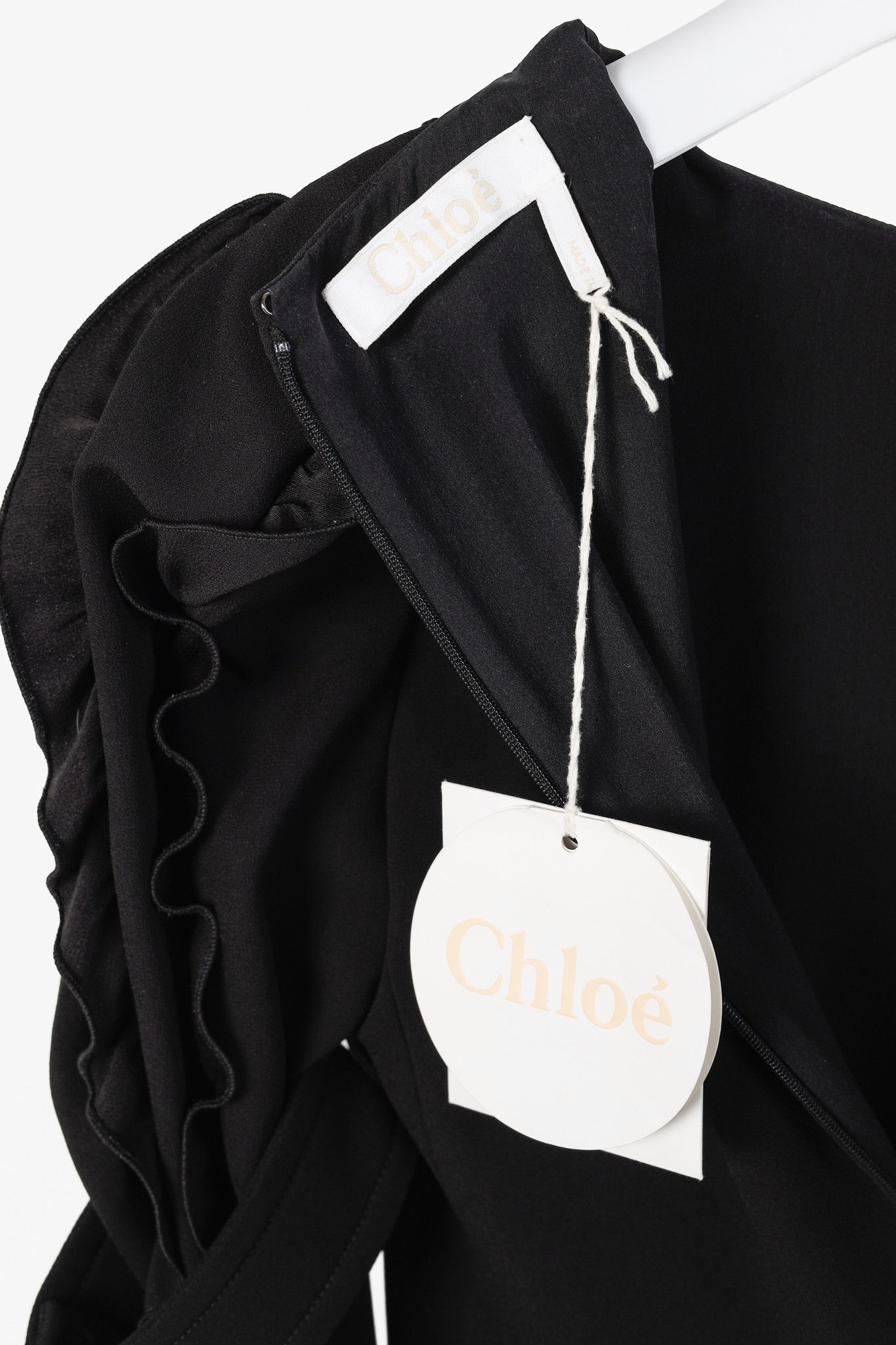 Chloe Chloe AW/18 Black Crepe Ruffled-Sleeve Midi Dress Size XS / US 0-2 / IT 36-38 - 4 Thumbnail