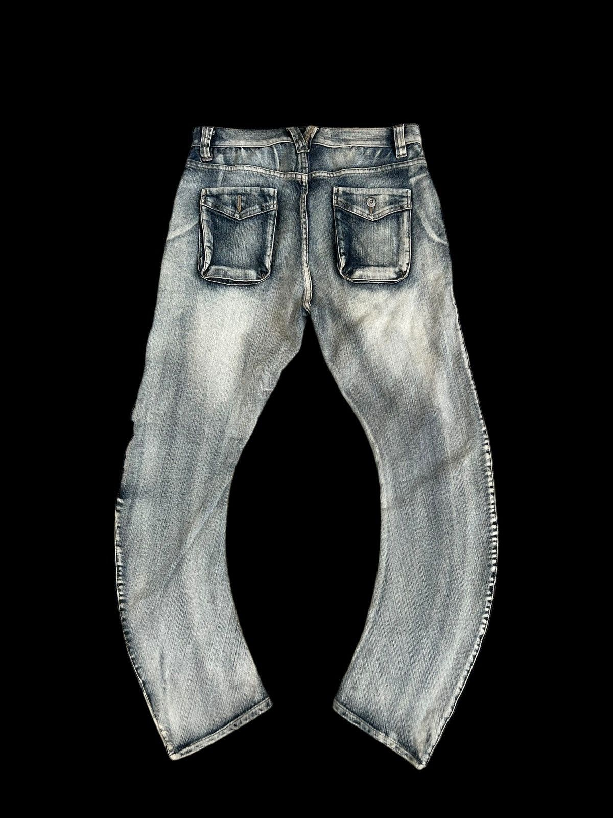 Vintage Vintage PPFM Acid Washed Curved Leg Denim Jeans Size US 31 - 2 Thumbnail