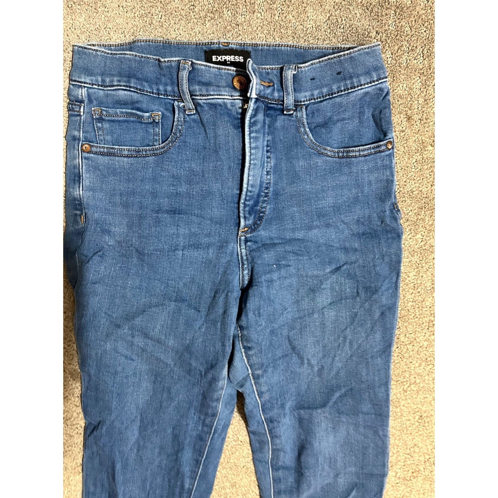 Express Express Womens Skinny High Rise Stretch Legging Pants~Size 4R Blue Career Size 27" / US 4 / IT 40 - 2 Thumbnail