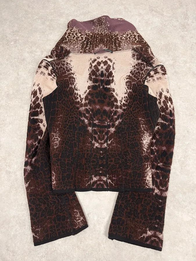 Roberto Cavalli 2000s Roberto Cavalli Brown Leopard Gradient Cardigan Size L / US 10 / IT 46 - 6 Thumbnail