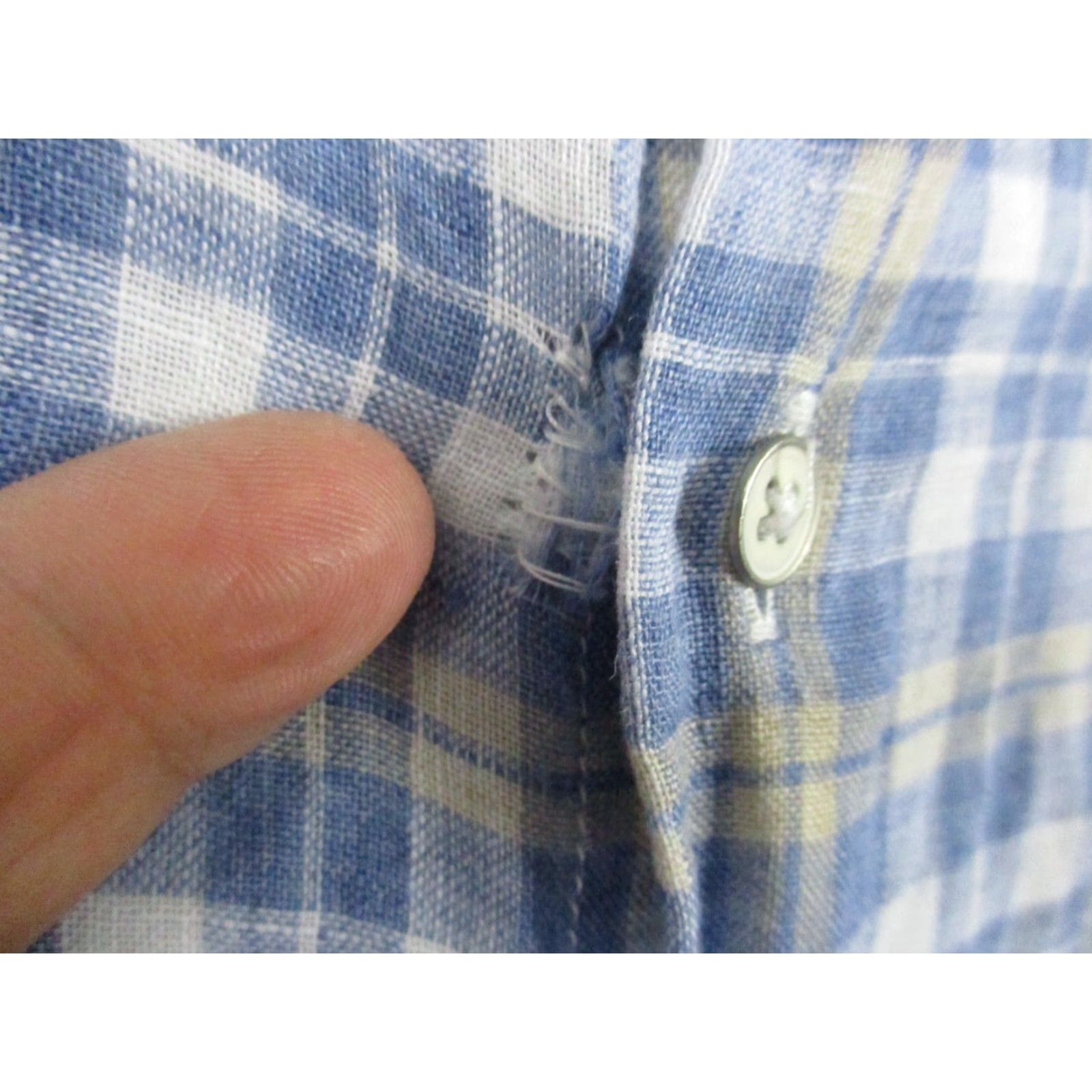 Peter Millar Peter Millar Shirt Men Large Linen Blue Plaid Long Sleeve Button-Up Size US L / EU 52-54 / 3 - 4 Thumbnail