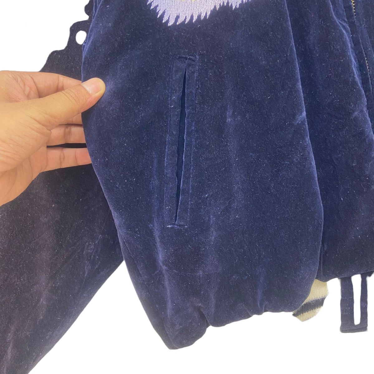 Japanese Brand Vintage Houston Navy Velvet Sukajan Souvenir Jacket Size US S / EU 44-46 / 1 - 19 Thumbnail