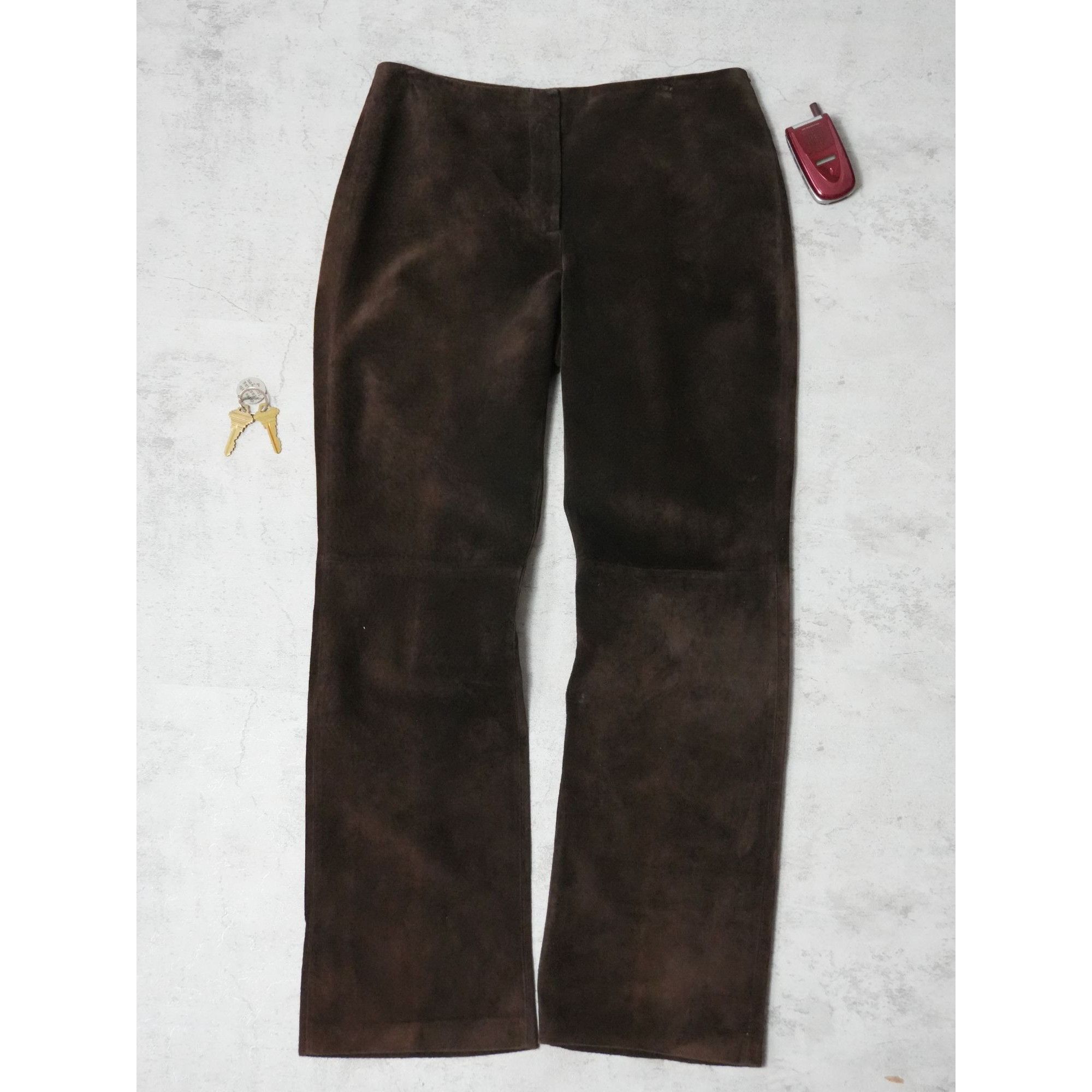 Other Y2k Apostrophe Leather Brown Suede Pants Size US 34 / EU 50 - 4 Thumbnail