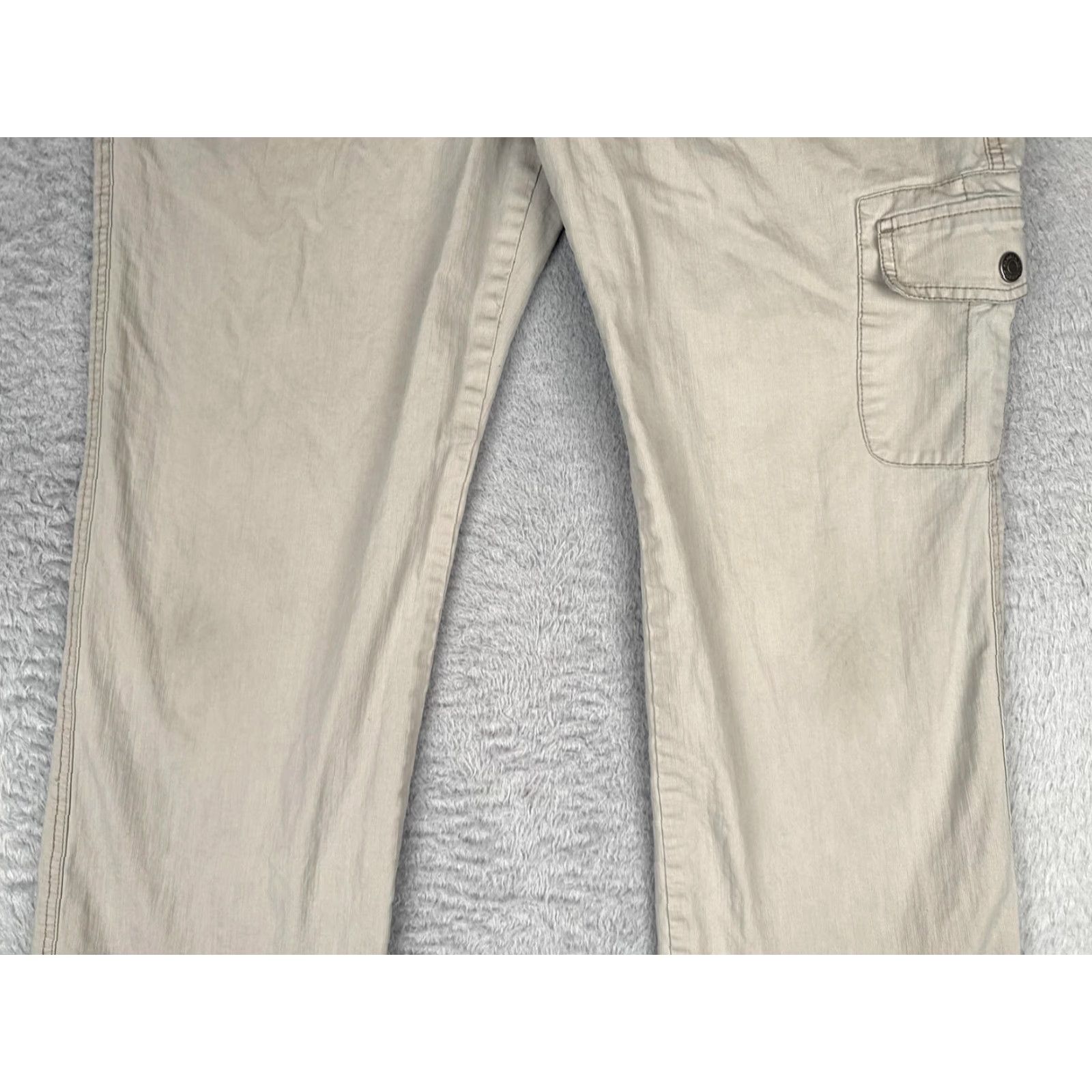Gloria Vanderbilt Gloria Vanderbilt Jeans Straight Womens 12 Beige Light Wash High Rise 32x31 Cargo Pocket Jeans Woman Beige Light Wash Size 34" / US 12 / IT 48 - 3 Thumbnail