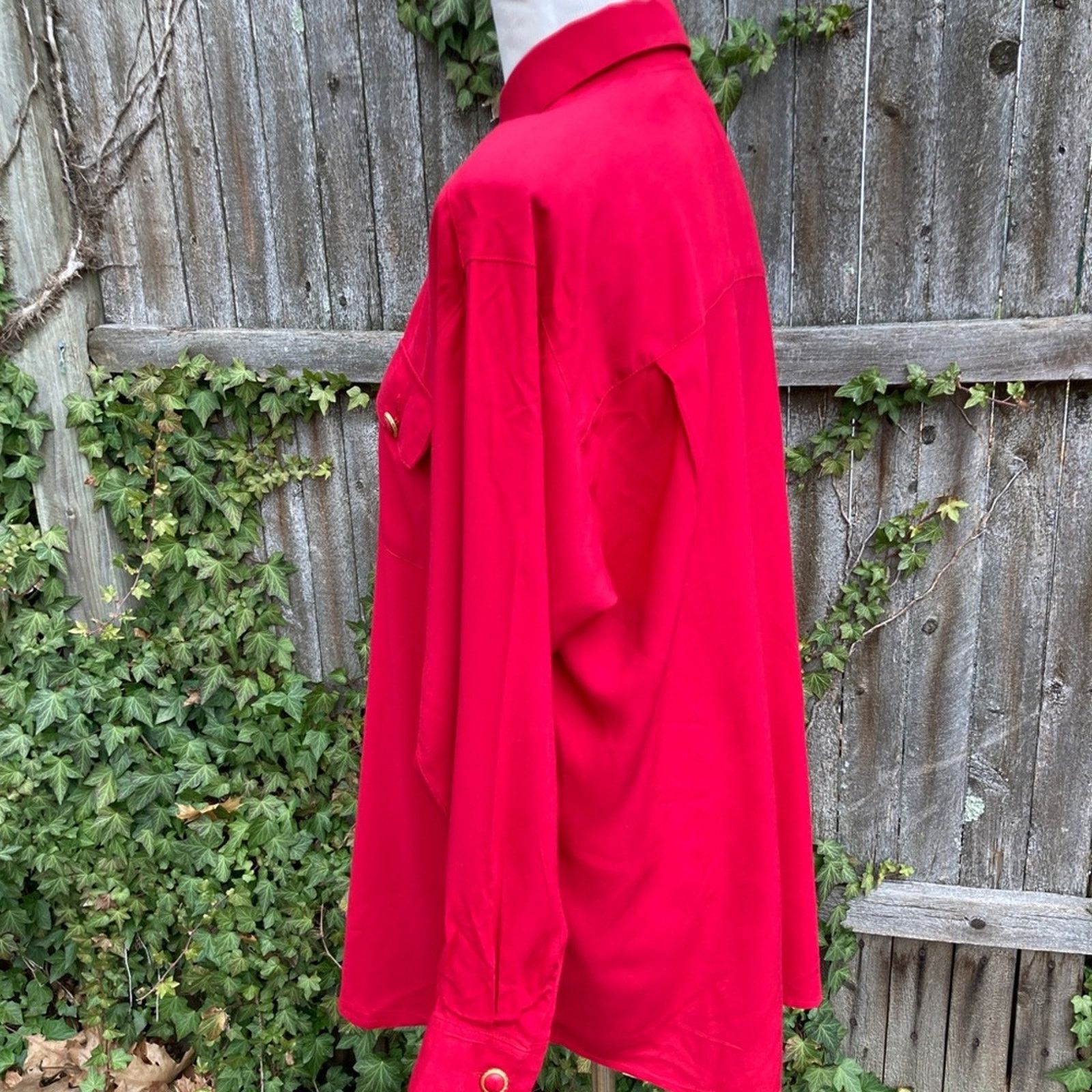 Vintage VTG Scarlet Red Blouse New Wave PRH Basics Valentines M Size M / US 6-8 / IT 42-44 - 6 Thumbnail