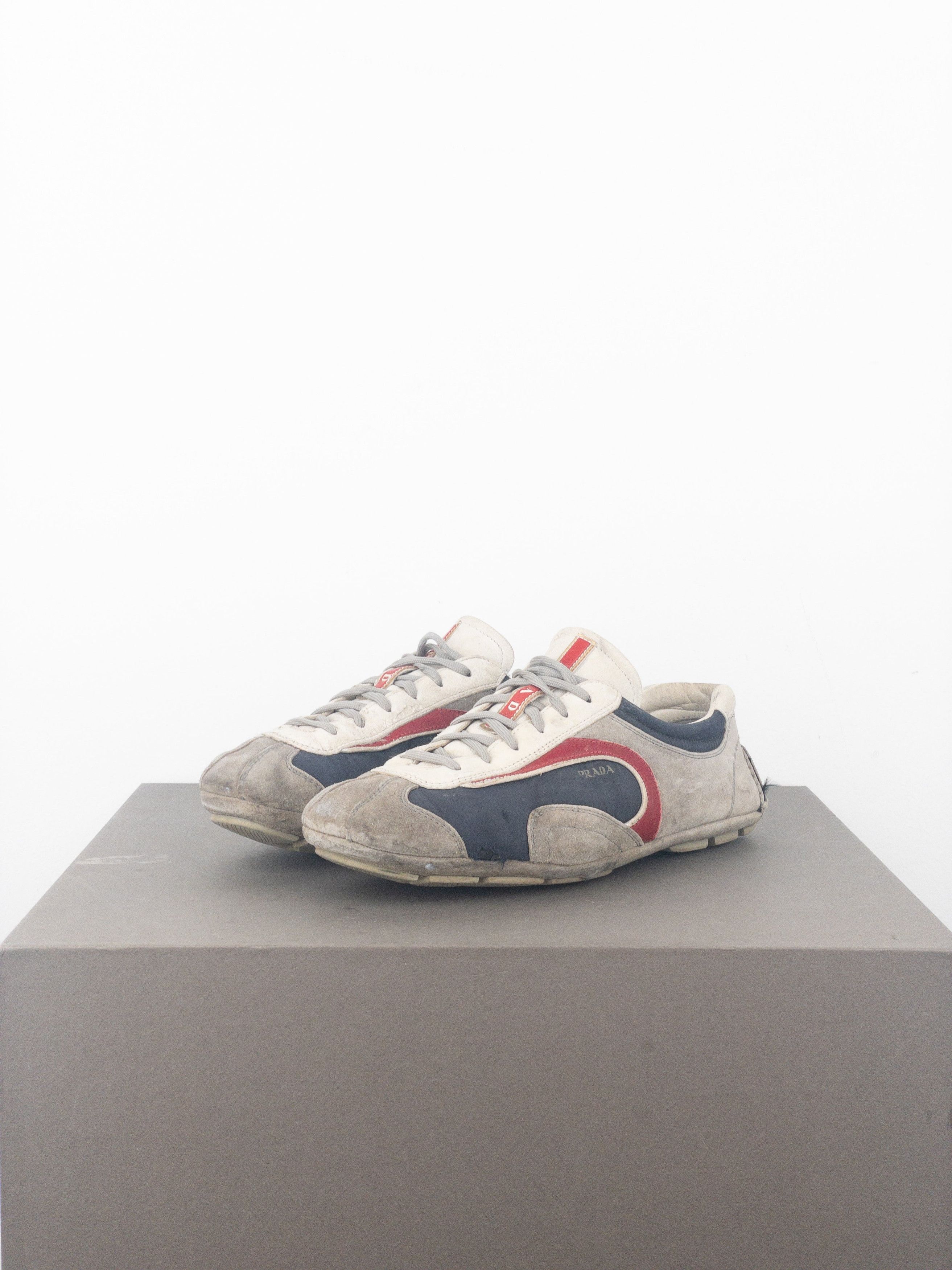 Prada 2000s Monte Carlo Driving Sneakers (5, white, navy, grey, re Size US 5 / EU 37 - 1 Thumbnail