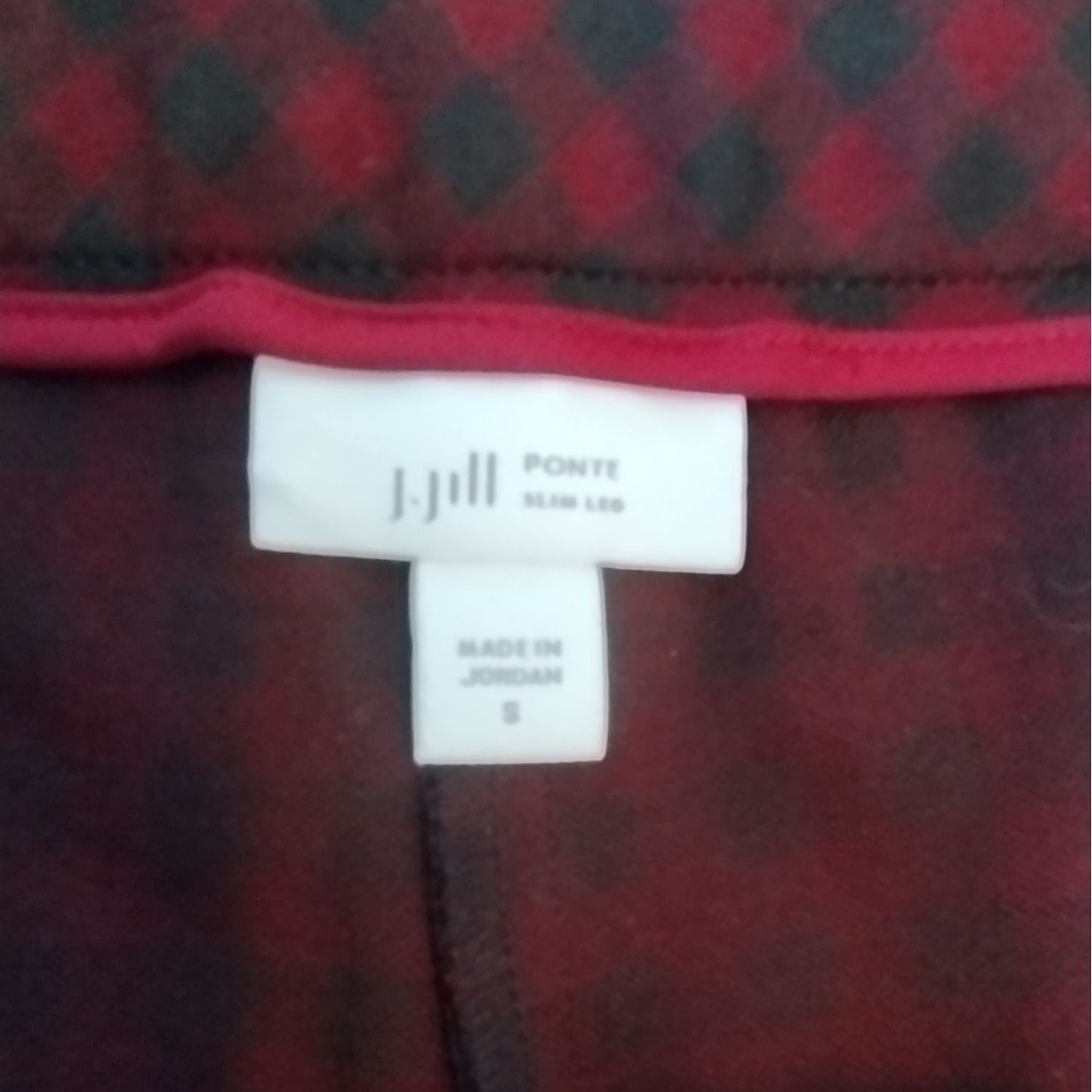 J. Jill J.Jill Womens Ponte Slim Leg Pants Size S Red & Black Plaid Size 28" / US 6 / IT 42 - 3 Thumbnail