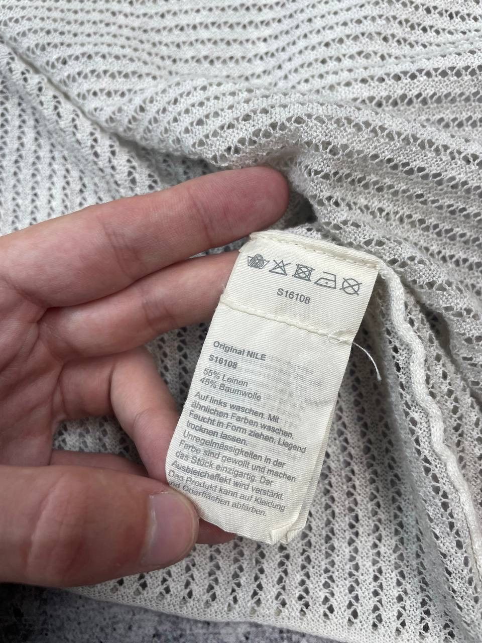 Vintage Vintage Nile Atelier Linen Mesh Knit Cardigan Sweater Y2K Size L / US 10 / IT 46 - 5 Thumbnail