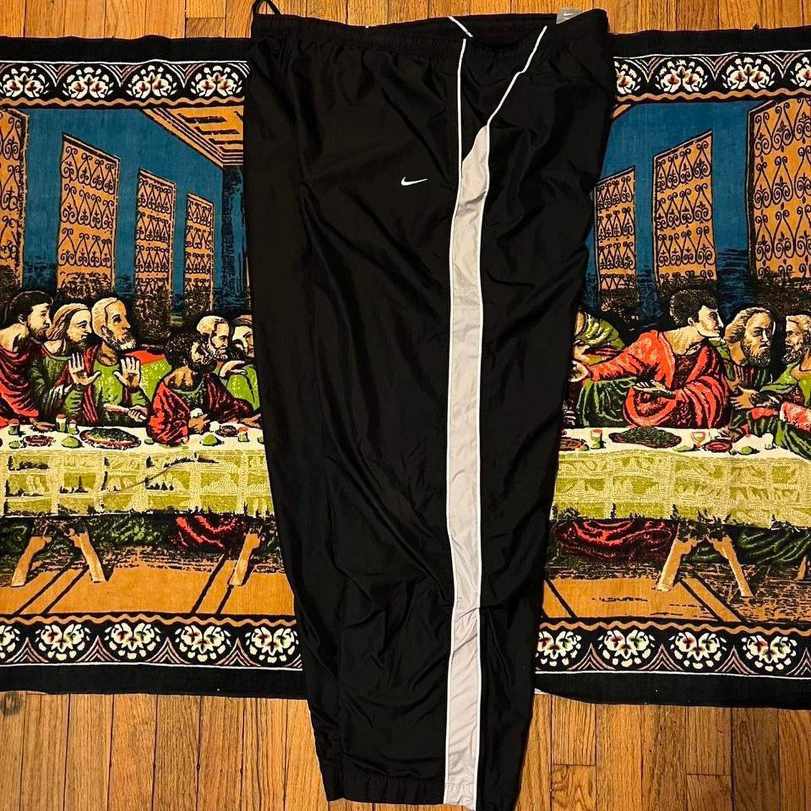 Nike × Vintage Vintage nike black track pants y2k baggy wide leg skater men Size US 36 / EU 52 - 4 Thumbnail