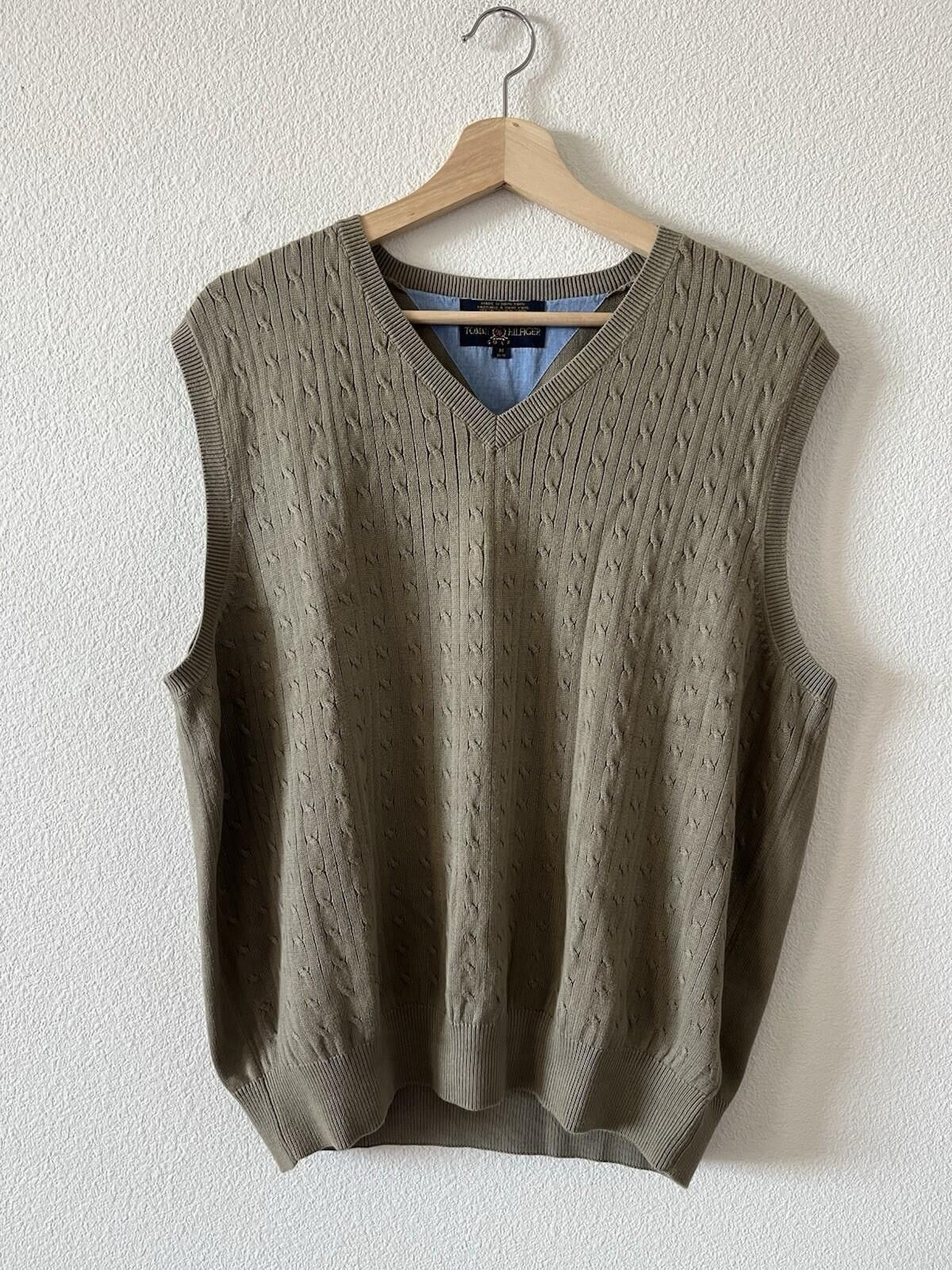 Tommy Hilfiger Tommy Hilfiger Golf Preppy Sleeveless Sweater Vest M Tan Size US M / EU 48-50 / 2 - 1 Thumbnail