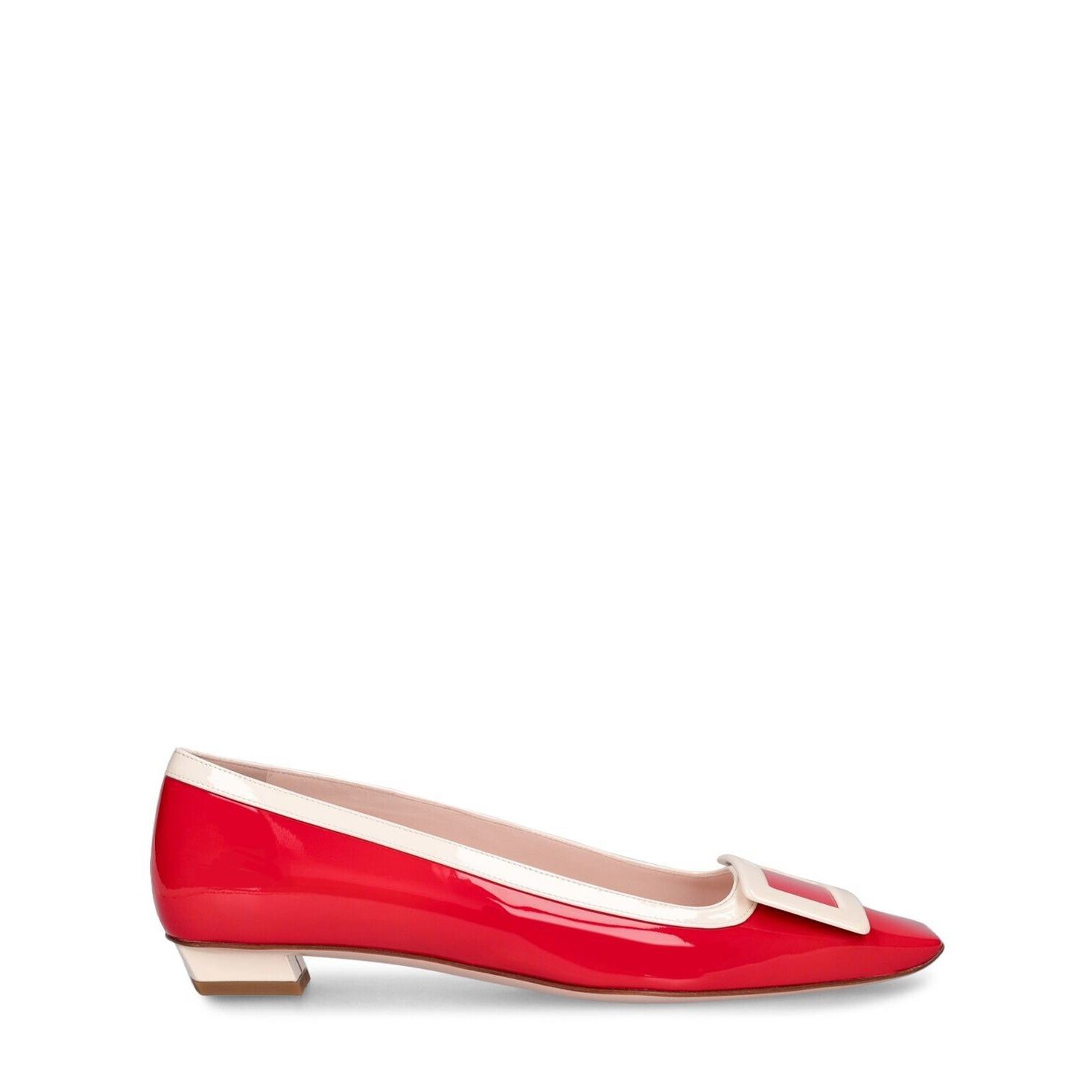 ROGER VIVIER Red/White Patent Leather Ballet Flats New And A