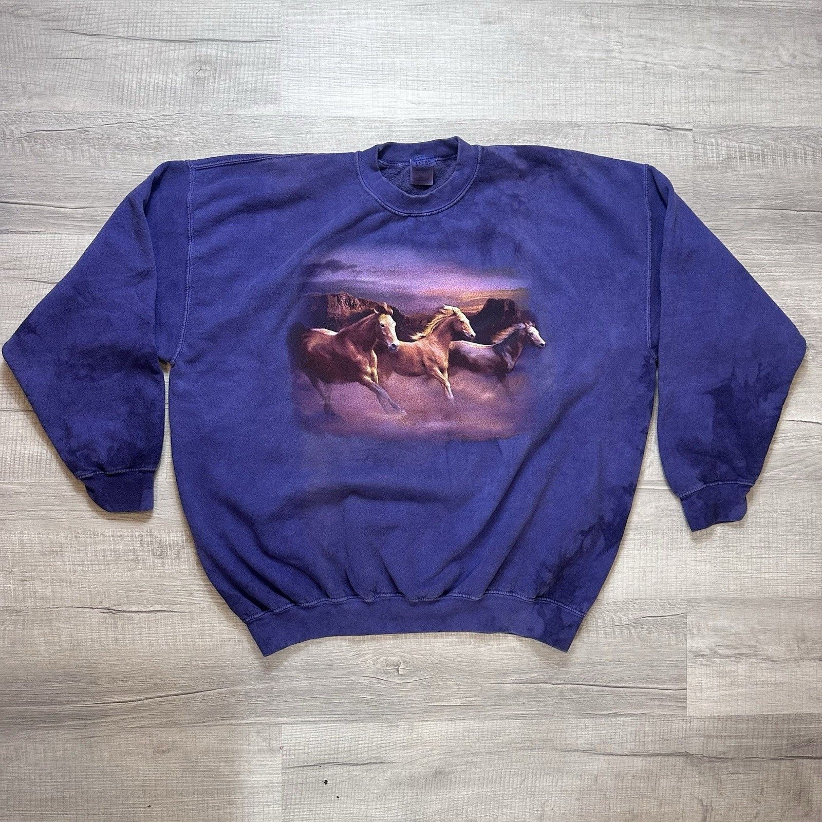 Gildan Vintage Y2K Gildan Crewneck Sweatshirt Wild Horses Purple Size US XXL / EU 58 / 5 - 1 Thumbnail